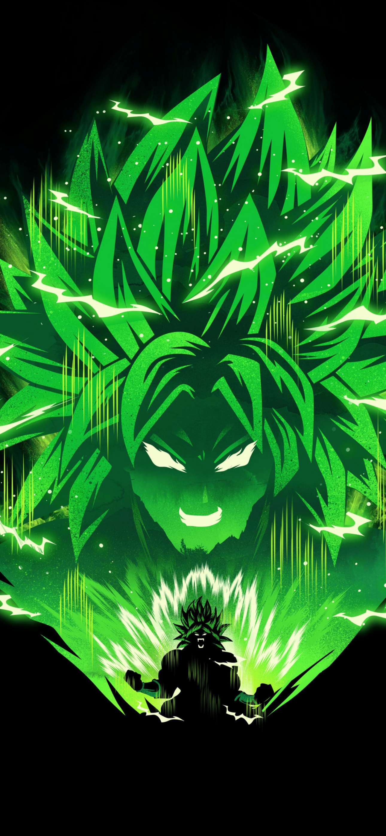 Broly Wallpaper 4K, Dragon Ball Z, Black background, Anime