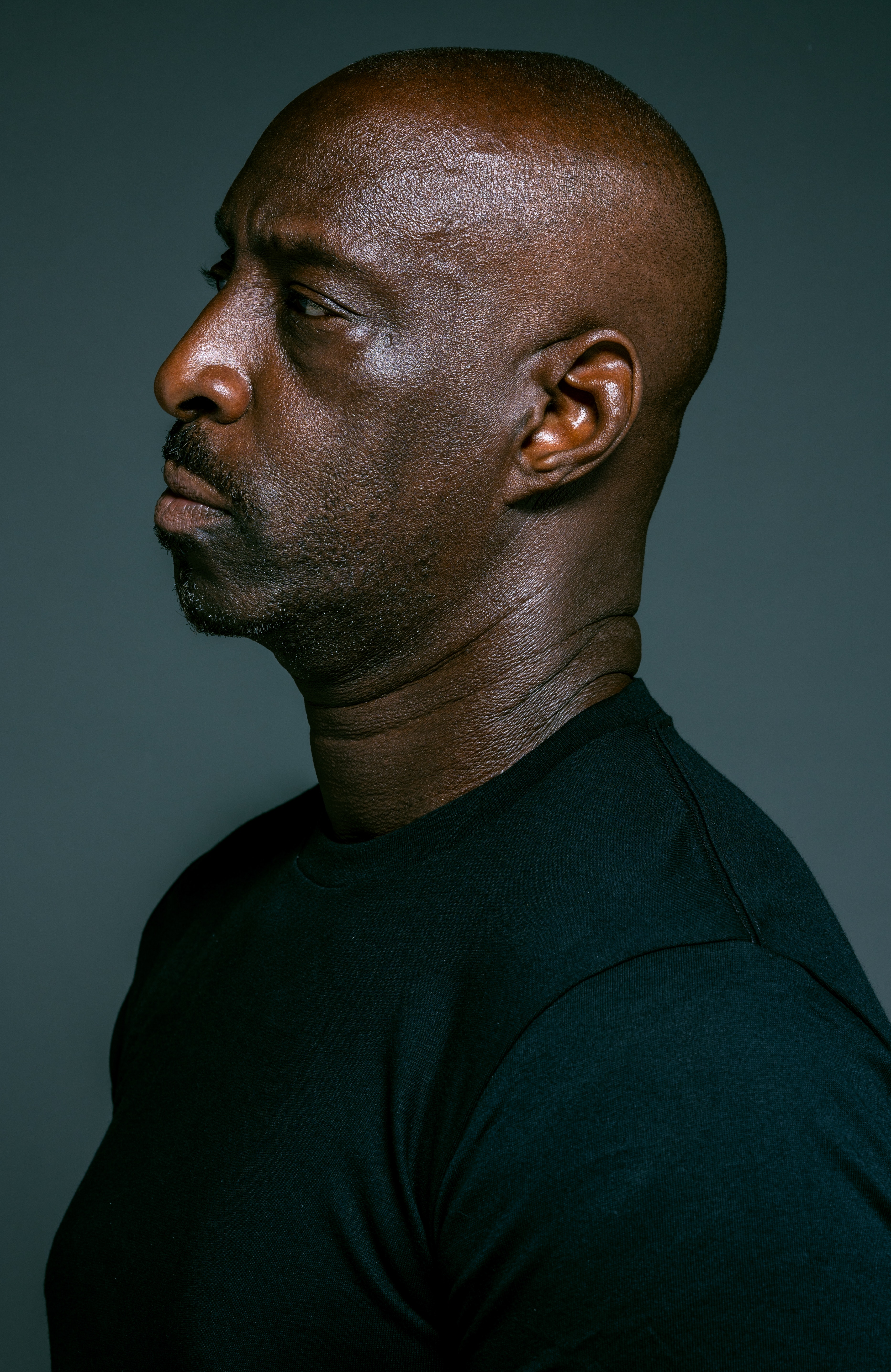 Bald Man in Black Crew Neck Shirt with Serious Face · Free