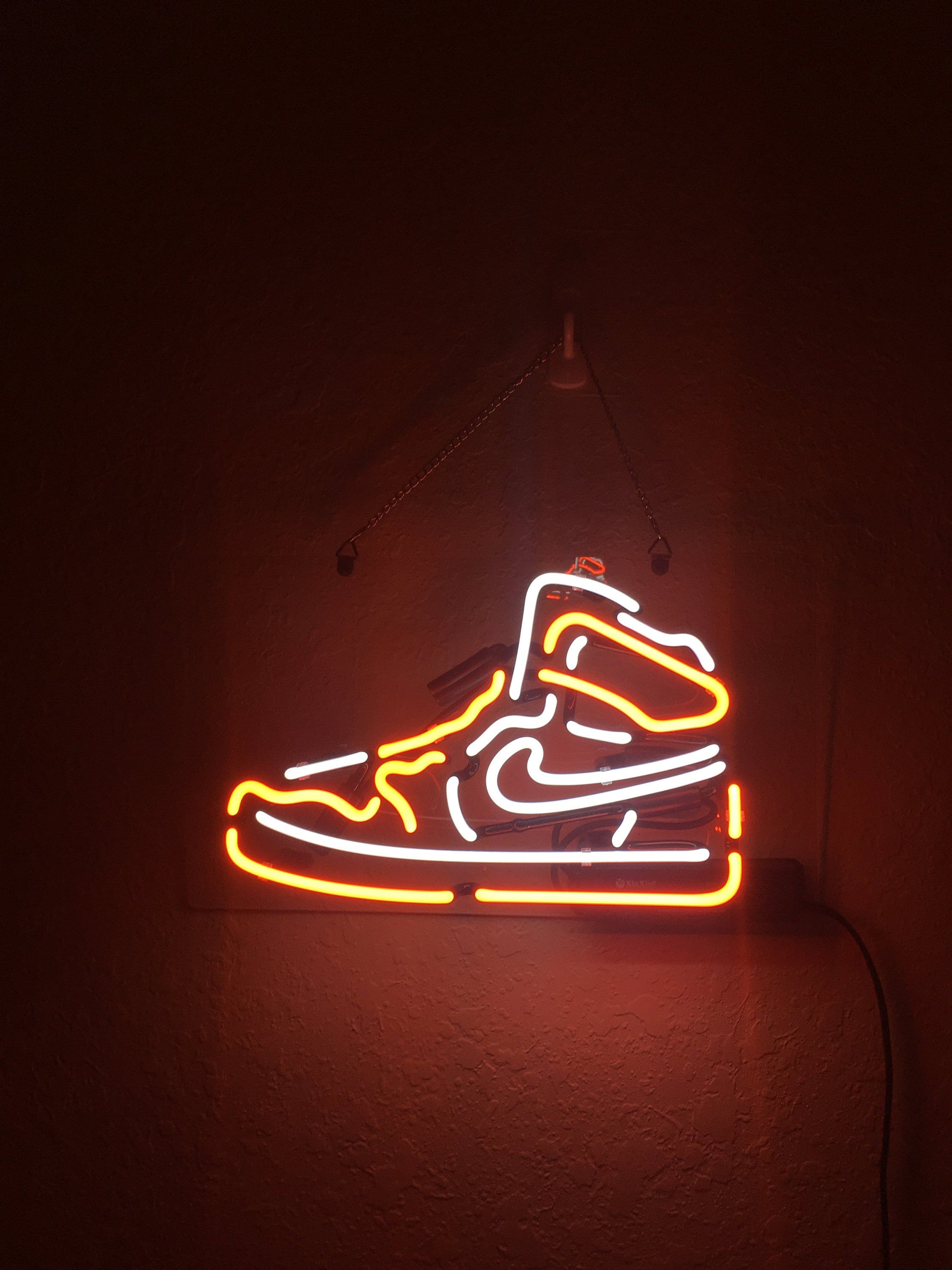 AJ1 Retro Shoe Neon. Neon shoes, Retro shoes, Neon wallpaper