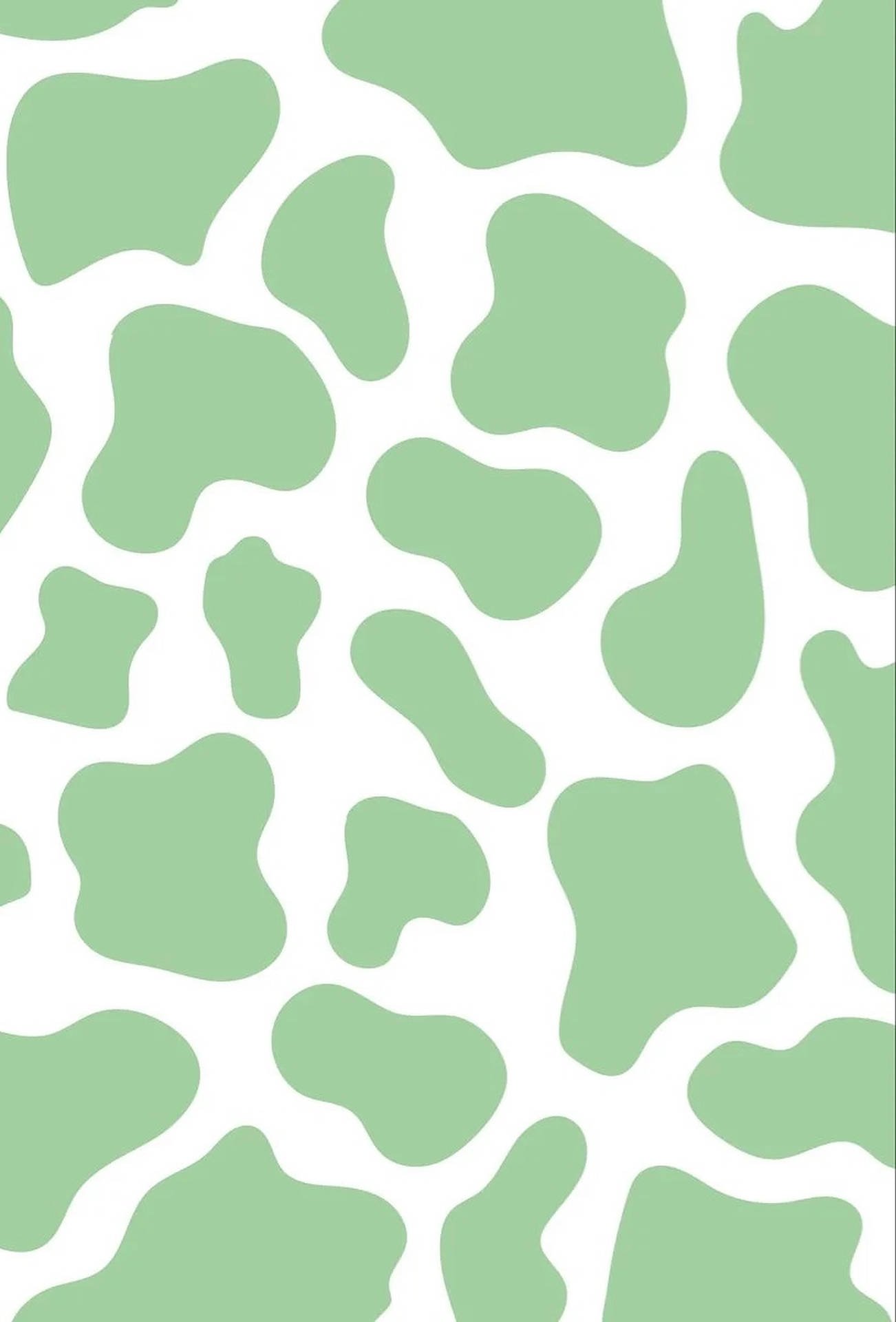 Download Pastel Green Cow Print Wallpaper