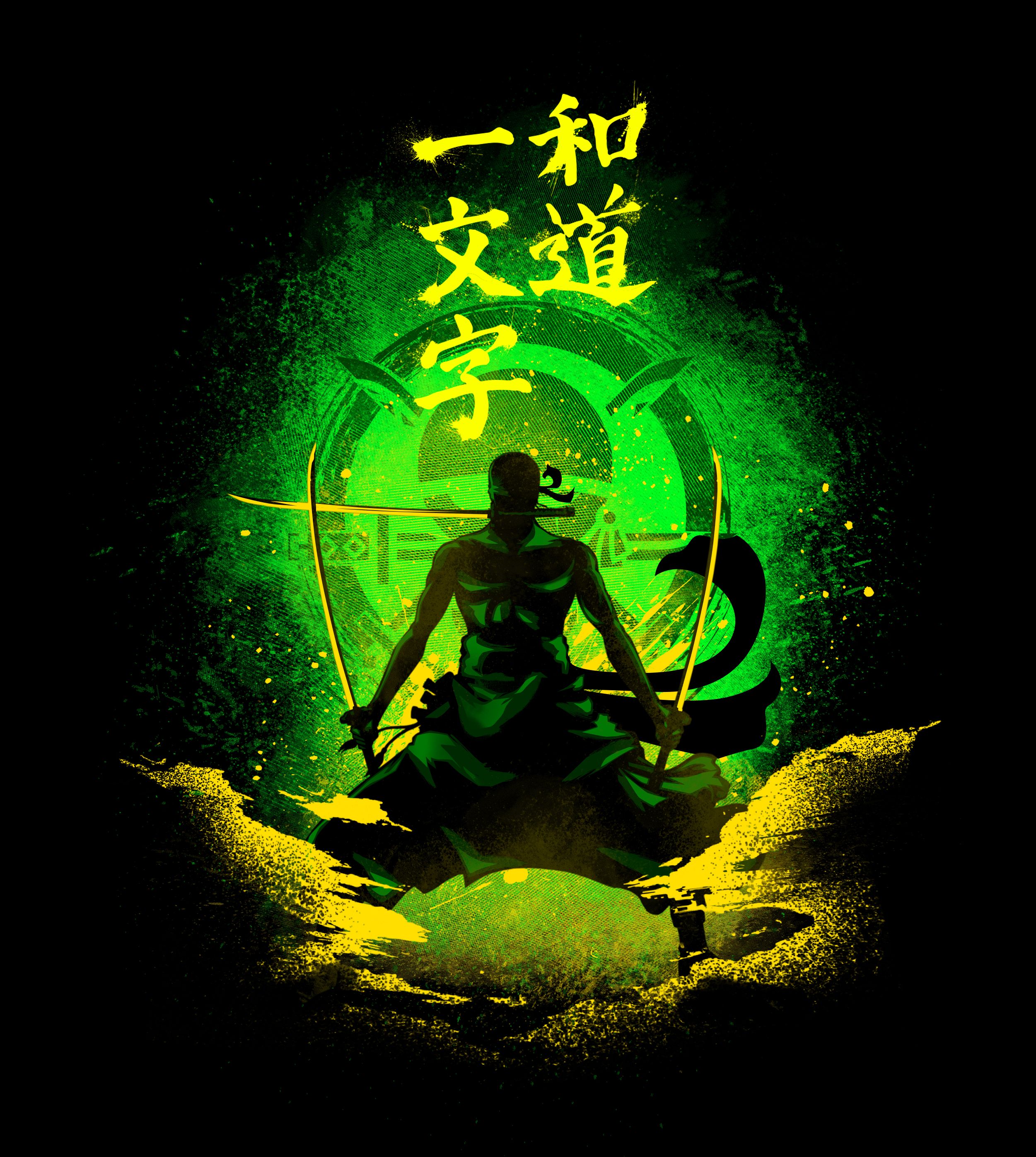 Straight Road to Harmony01' Poster by Hyper Twenty. Displate. Zoro one piece, One piece wallpaper iphone, One piece drawing