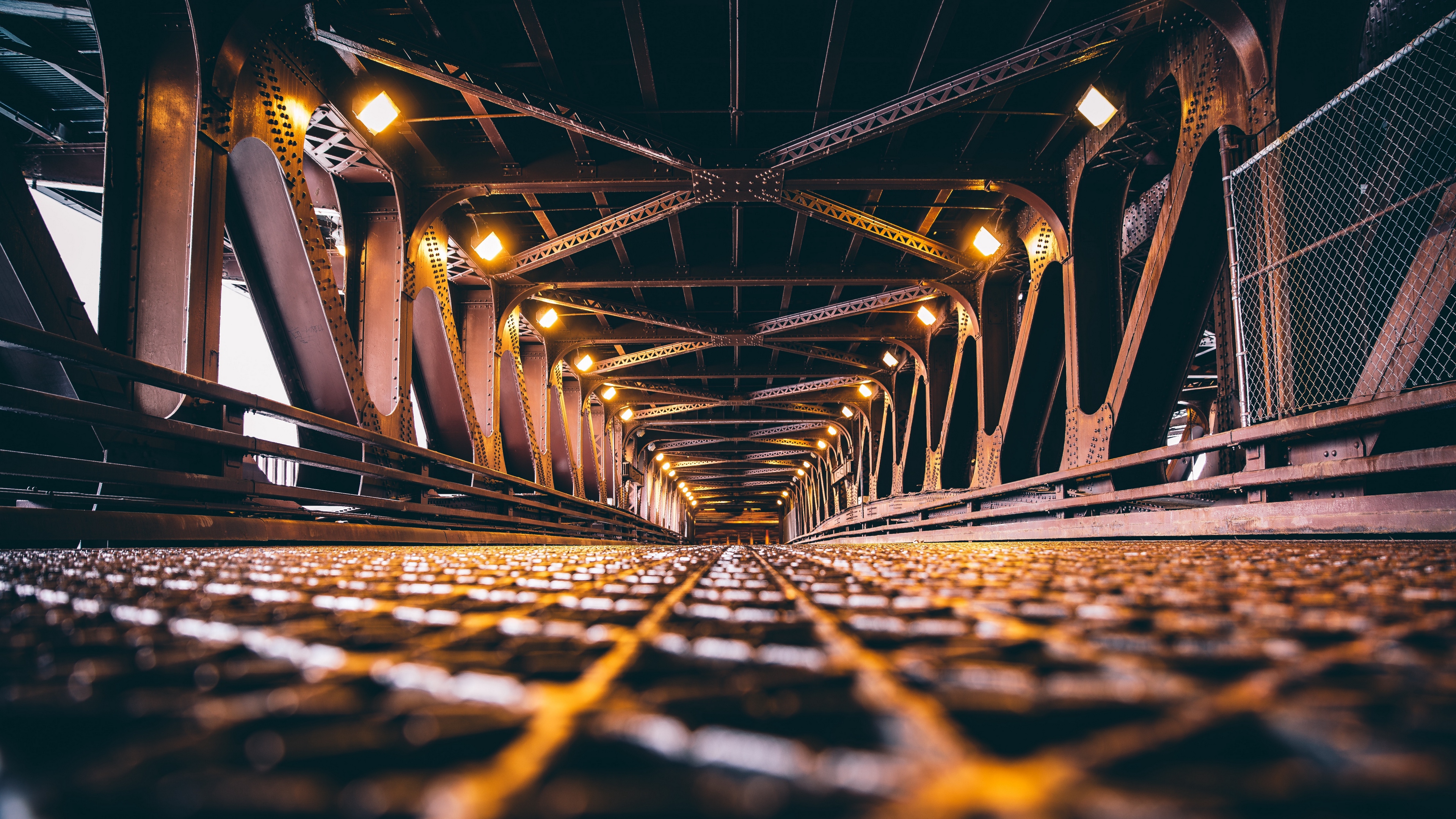 Wallpaper 4k bridge, backlight, chicago, construction 4k Wallpaper