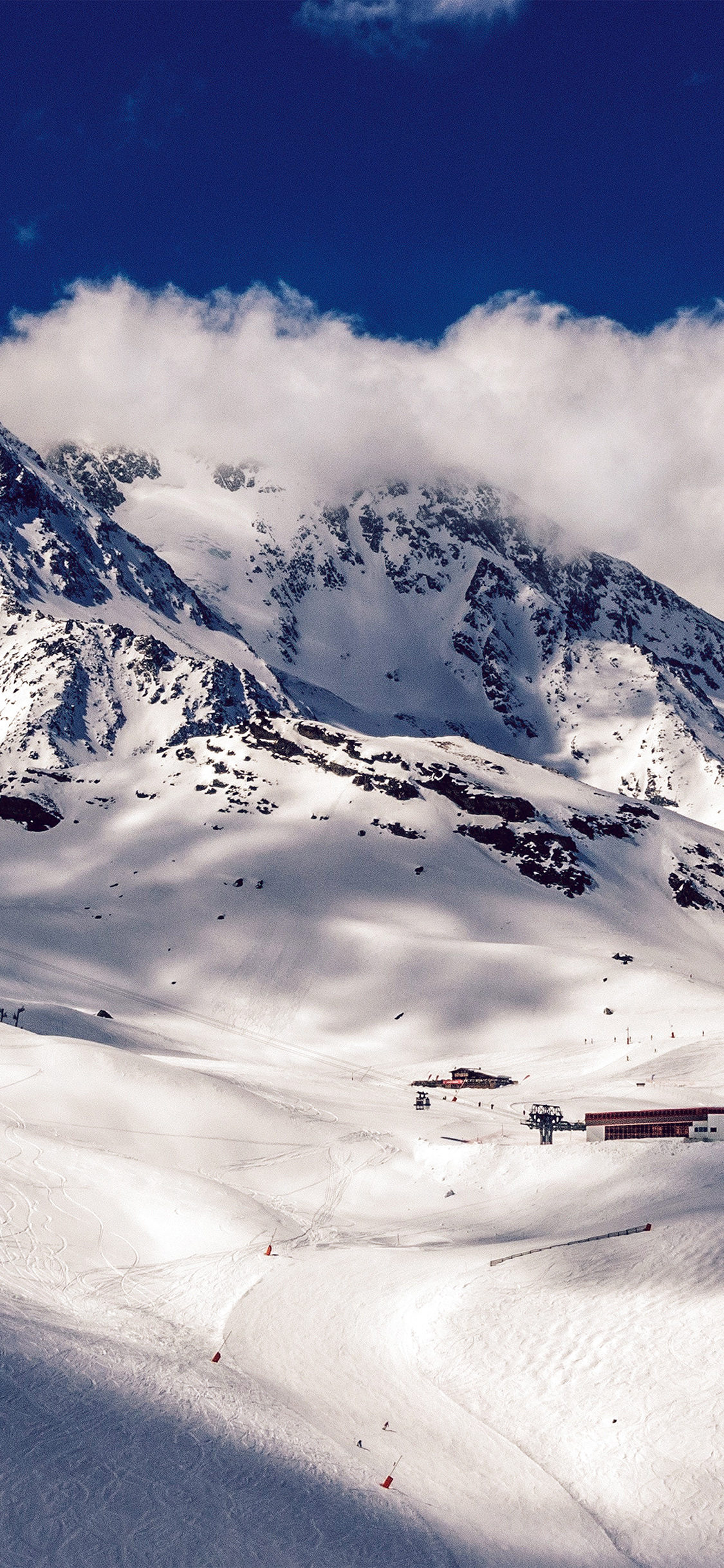 Snow Mountain Winter Nature Blue Sky Wallpaper