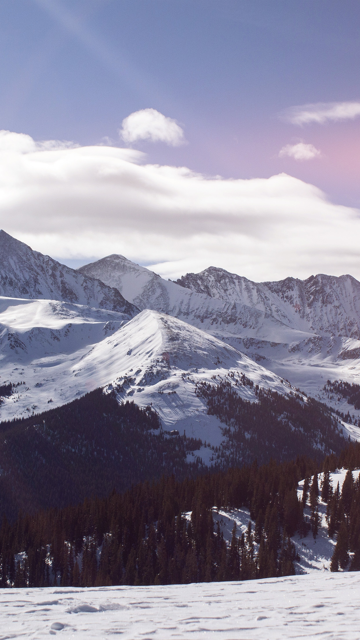 iPhone X wallpaper. snow mountain winter sky blue nature flare