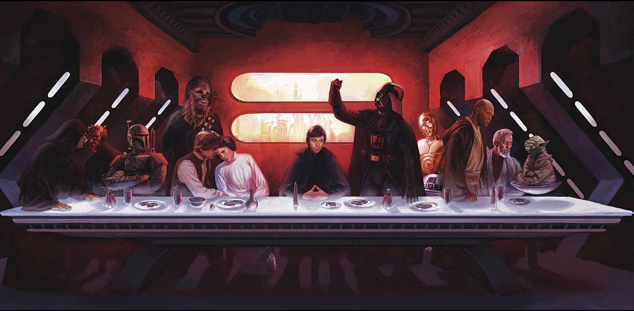 Boba Fett Fan Club Last Supper Inspired by The Last Supper by Leonardo da Vinci #StarWars #FanArt #Thanksgiving