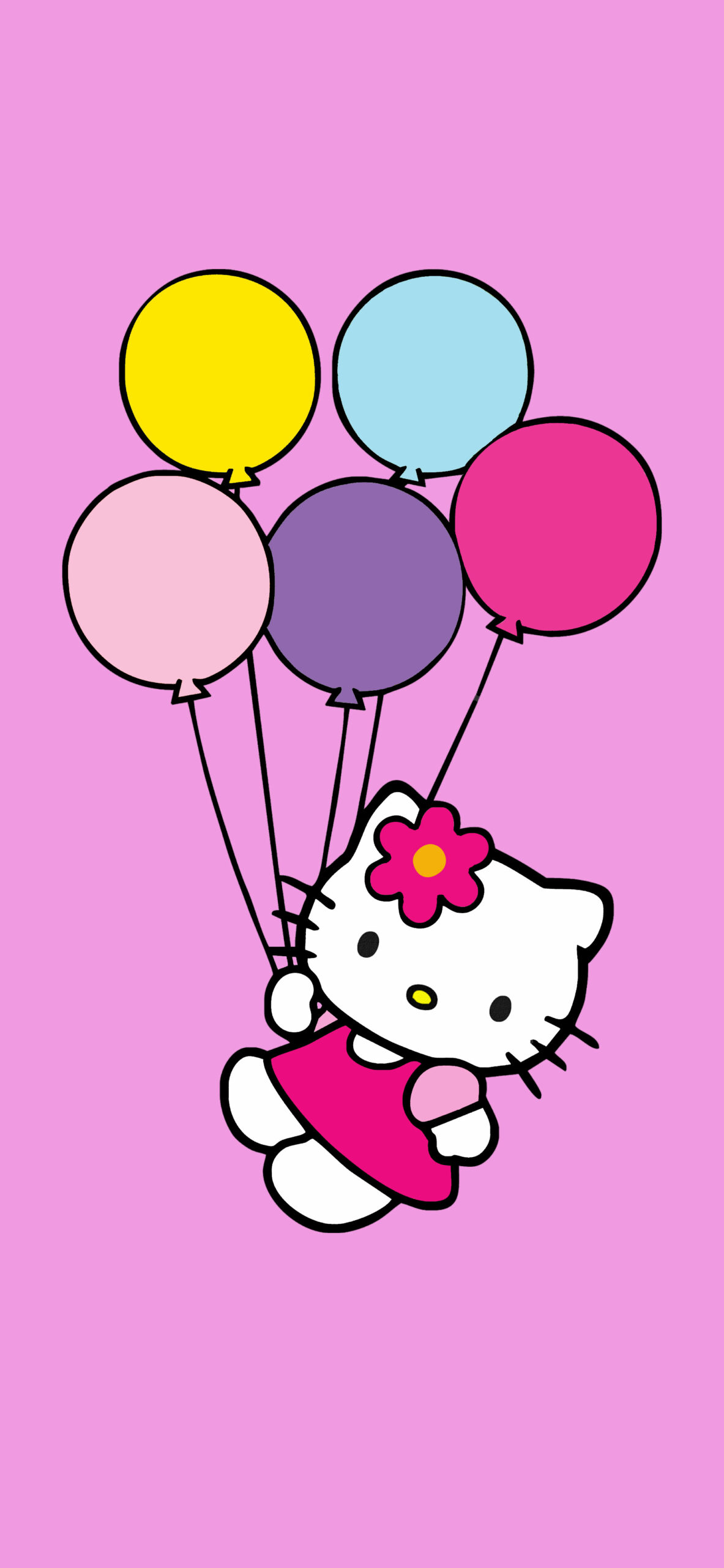 Hello Kitty & Balloons Pink Wallpaper Aesthetic Wallpaper