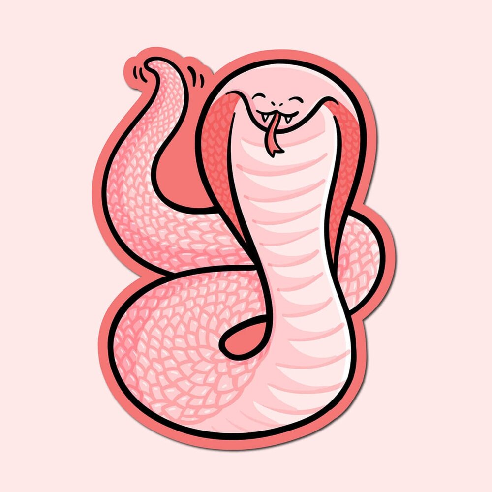 Pink Snake Sticker