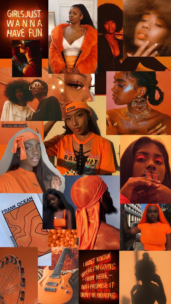 Orange Aesthetic IPhone Wallpaper. Black women art, Black aesthetic wallpaper, Black girl magic art