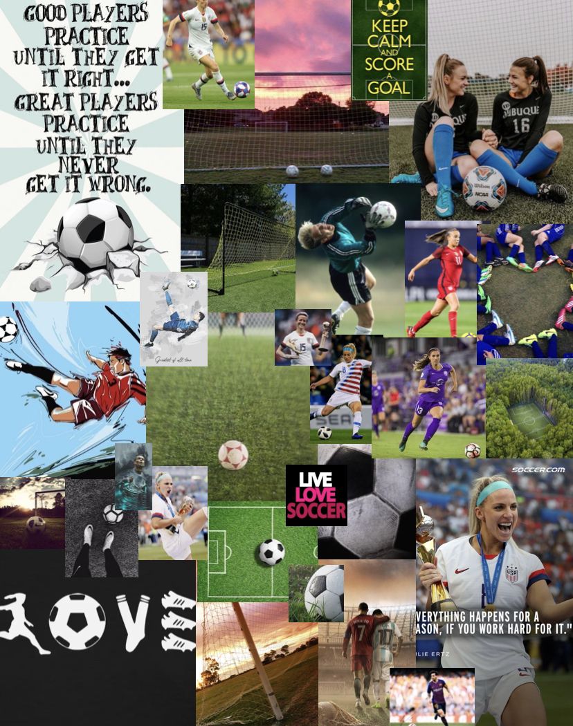 A SOCCER COLLAGE MAKING YOU WANT TO KICK. Soccer background, Soccer inspiration, Soccer picture