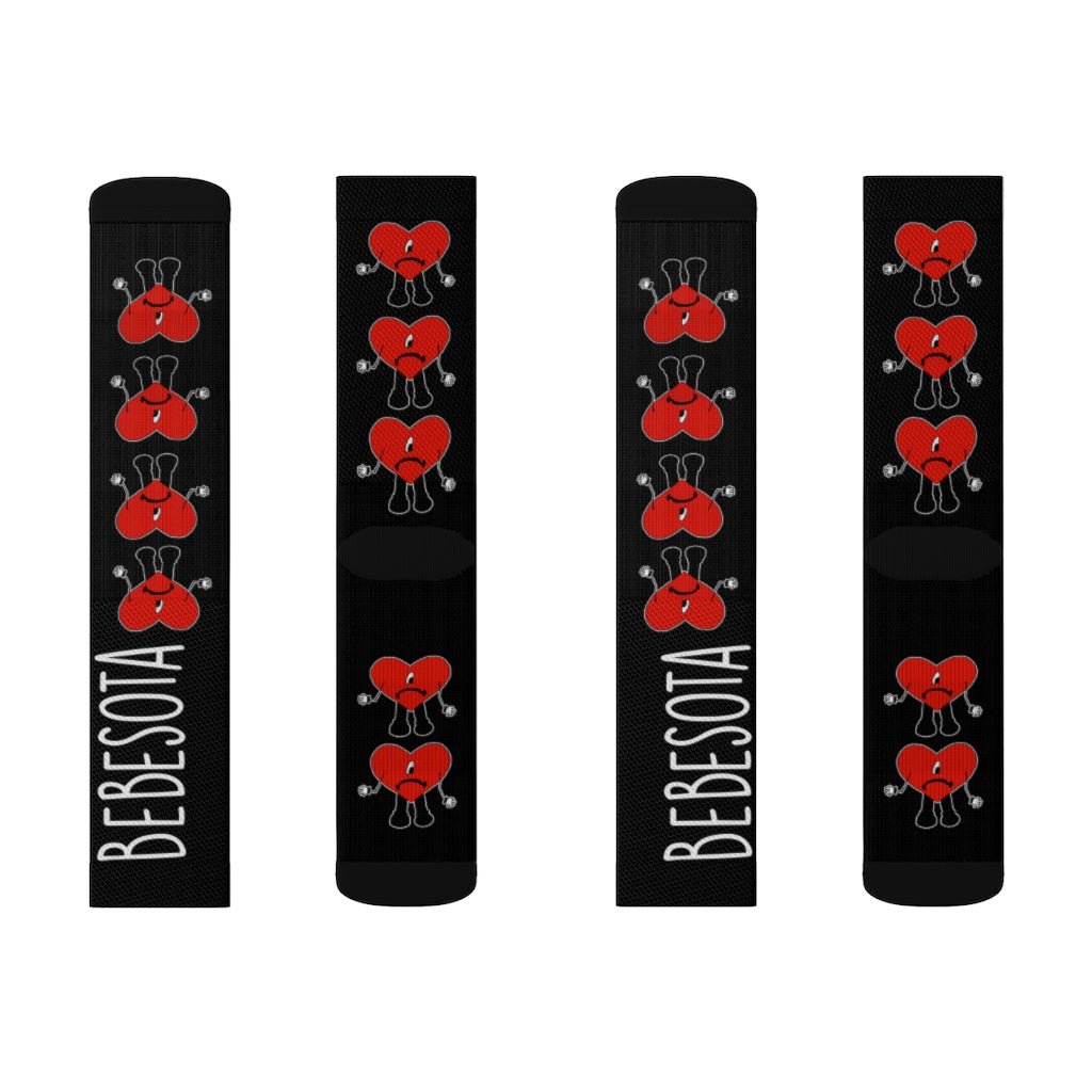 Bad Bunny Heart Bebesota Socks. Me Porto Bonito Letra. Tu No Eres Be. CARDS BY OWL