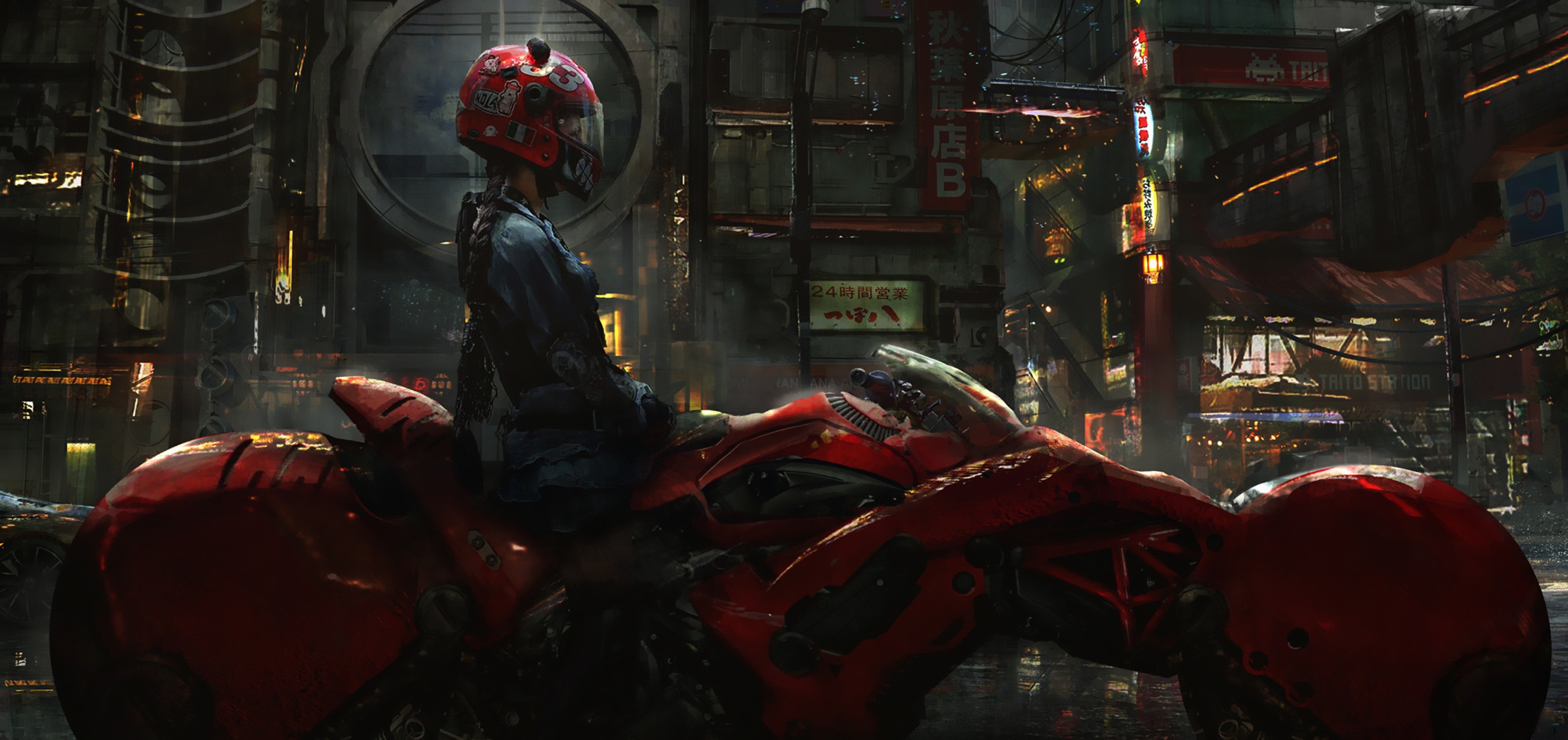Bike Biker Cyberpunk Futuristic Girl Motorcycle Vehicle Woma For Your XFCE Desktop