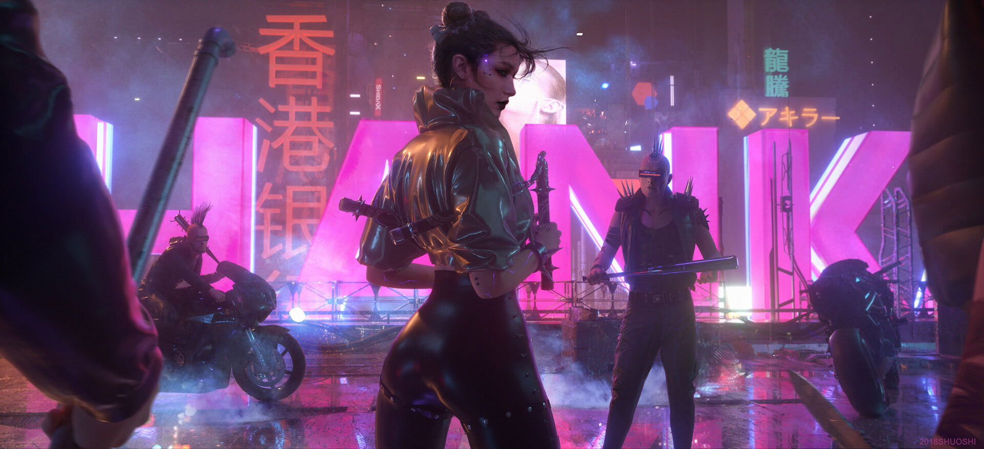 Cyberpunk Wallpaper, Bikes, Women, Asian, Futuristic, Science Fiction • Wallpaper For You