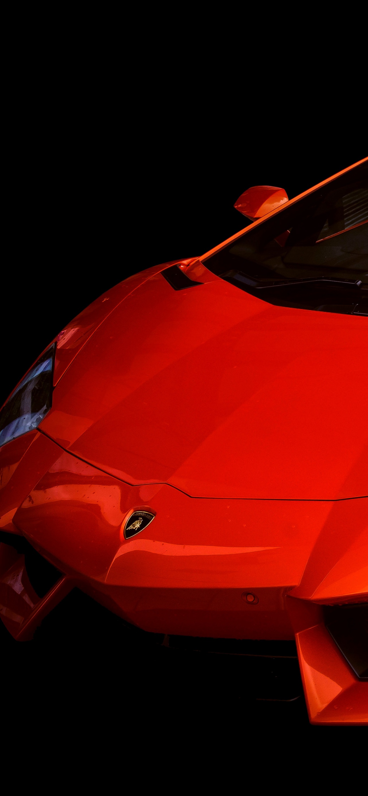 Lamborghini Aventador Wallpaper 4K, Black Background, Red Cars, 5K, Sports Cars, 8K, Black Dark