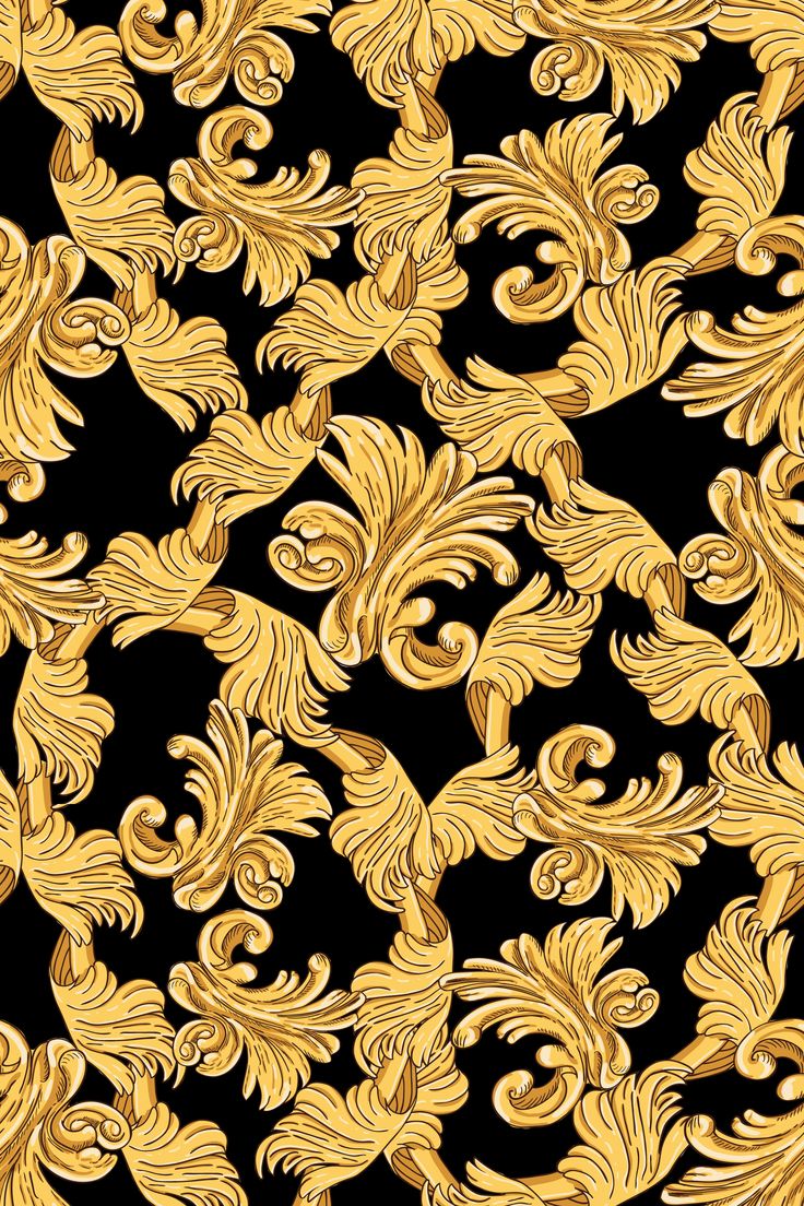 Seamless pattern of gold elements in modern style. Graphic poster art, Versace wallpaper, Tshirt printing design