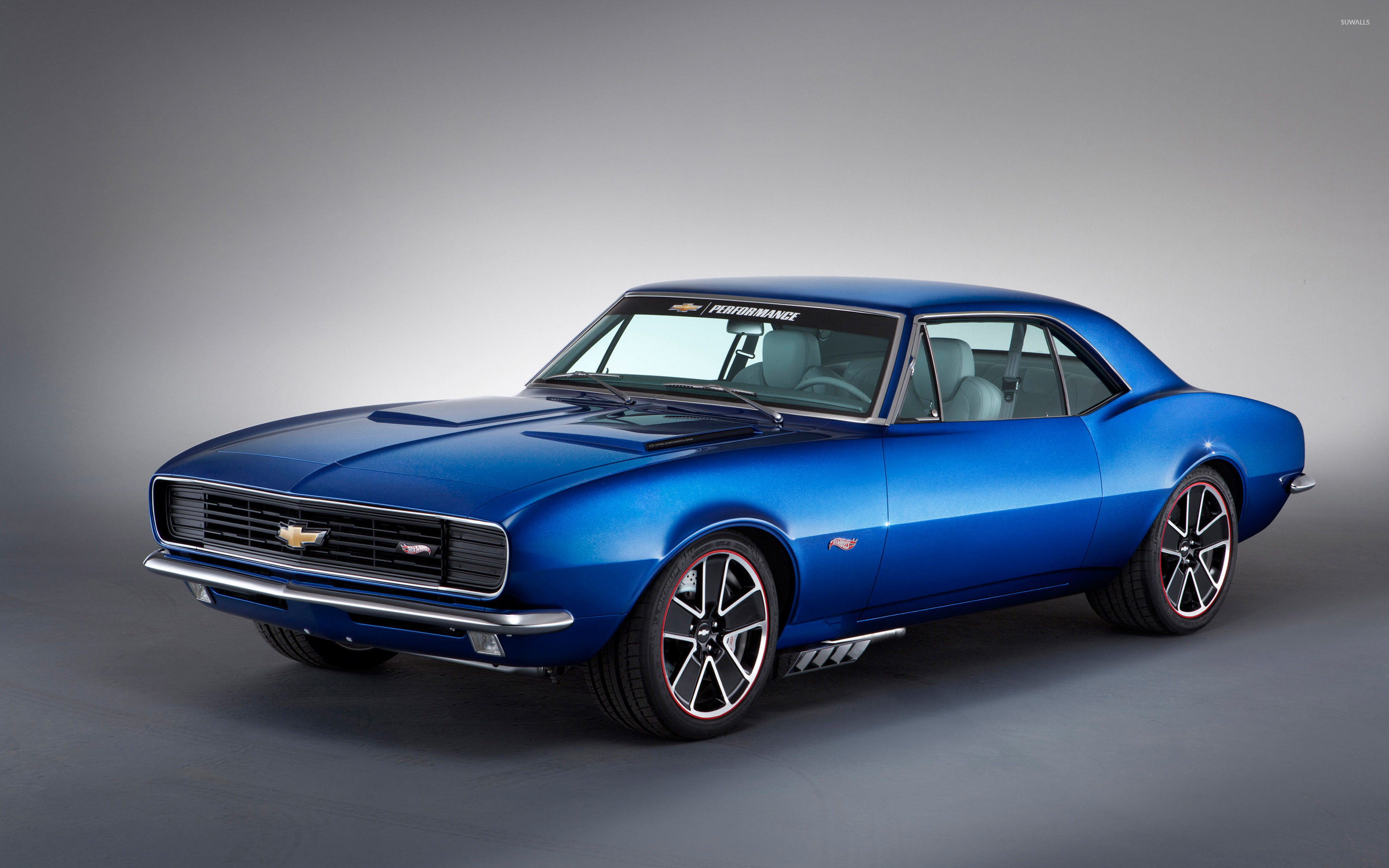 Blue 1967 Chevrolet Camaro front side view wallpaper wallpaper