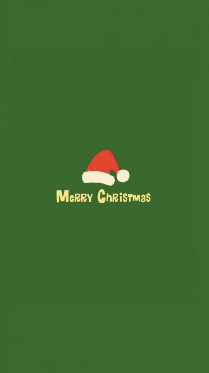 Minimalistic Merry Christmas Red Hat Green IPhone 6 Wallpaper. Wallpaper iphone christmas, Christmas wallpaper, Christmas wallpaper iphone cute