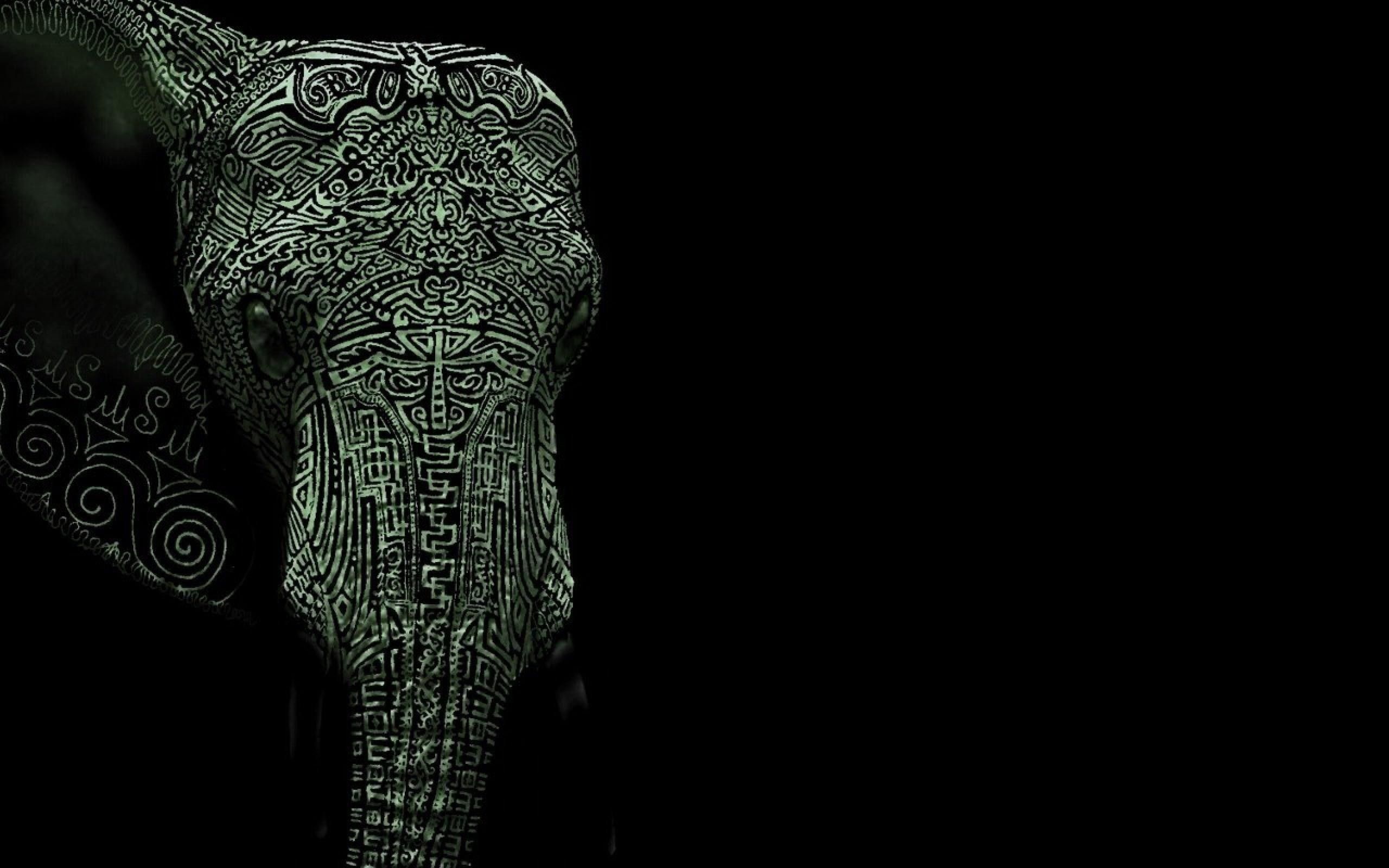 Tribal Elephant Desktop Wallpaper