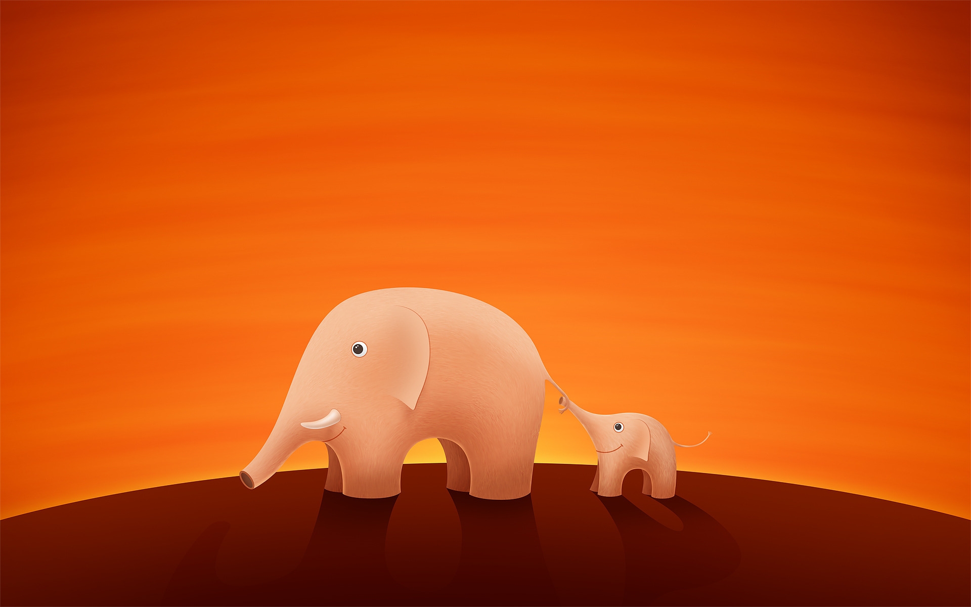 Happy Elephants desktop PC and Mac wallpaper