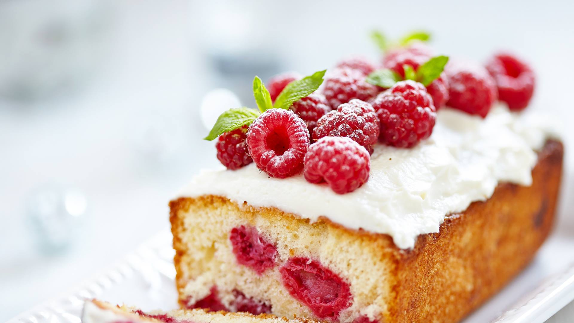 Raspberries Fruit Cake Wallpaper