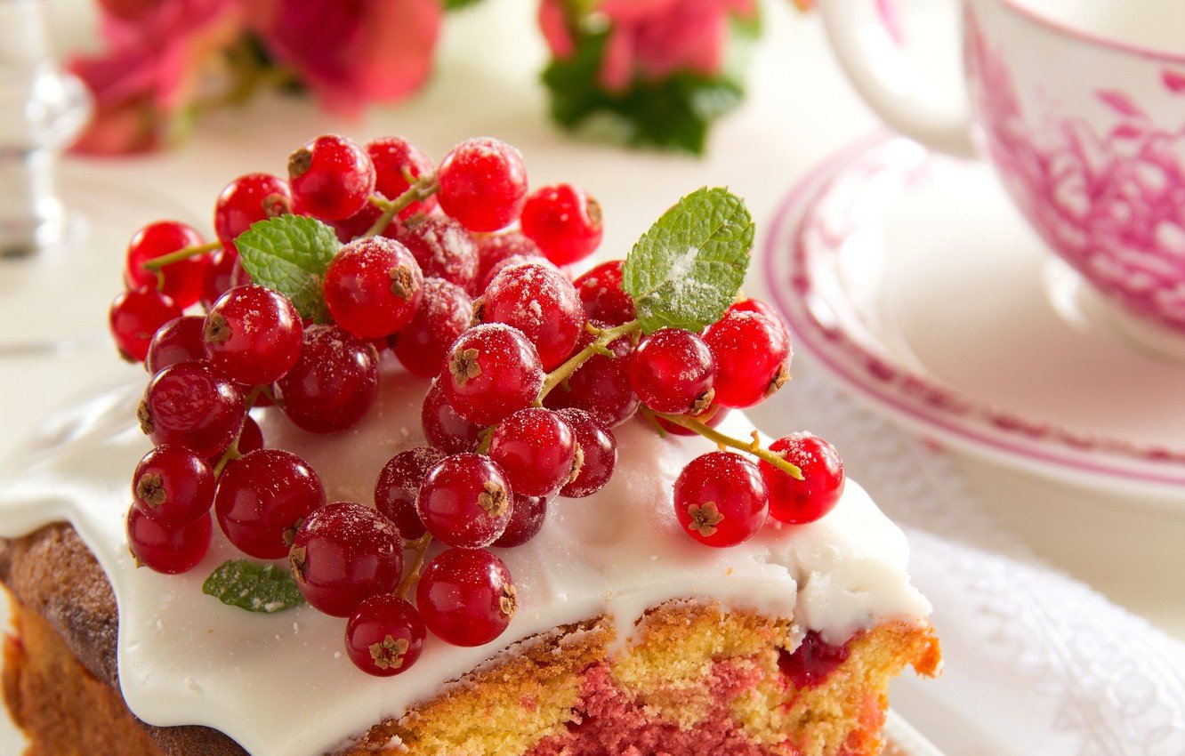 Wallpaper food, Cup, cake, cake, fruit, cake, dessert, food, cup, sweet, fruits, dessert, red currant, red currant image for desktop, section еда