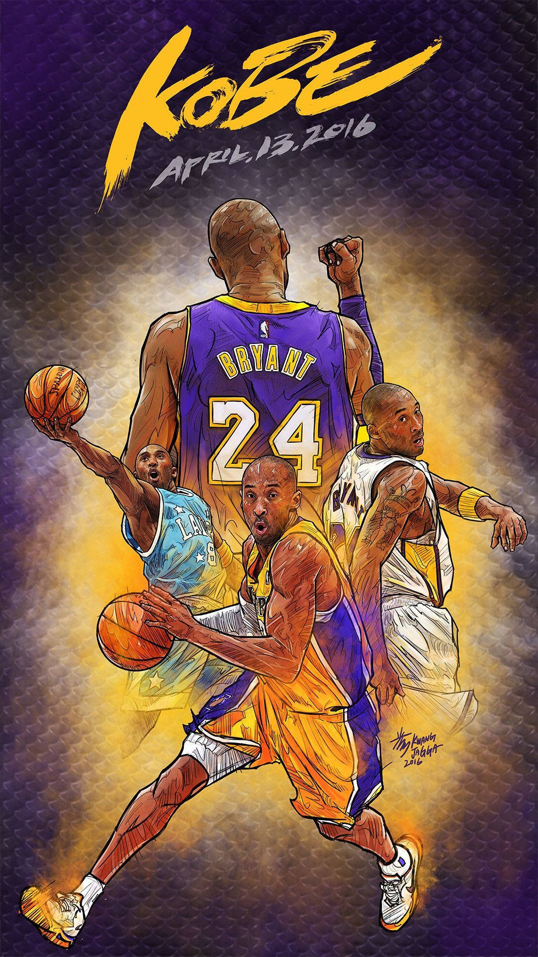 Download Cartoon Kobe Bryant Poster Wallpaper
