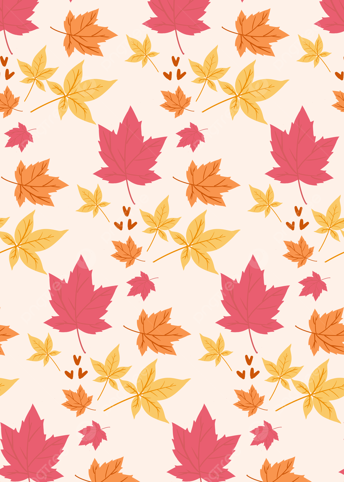 Cute Cartoon Autumn Maple Leaf Background, Maple Leaf, Plant, Autumn Background Image for Free Download