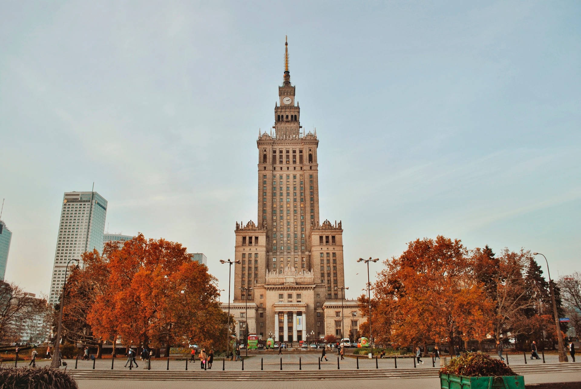 Download Poland Palace Of Culture Autumn Wallpaper