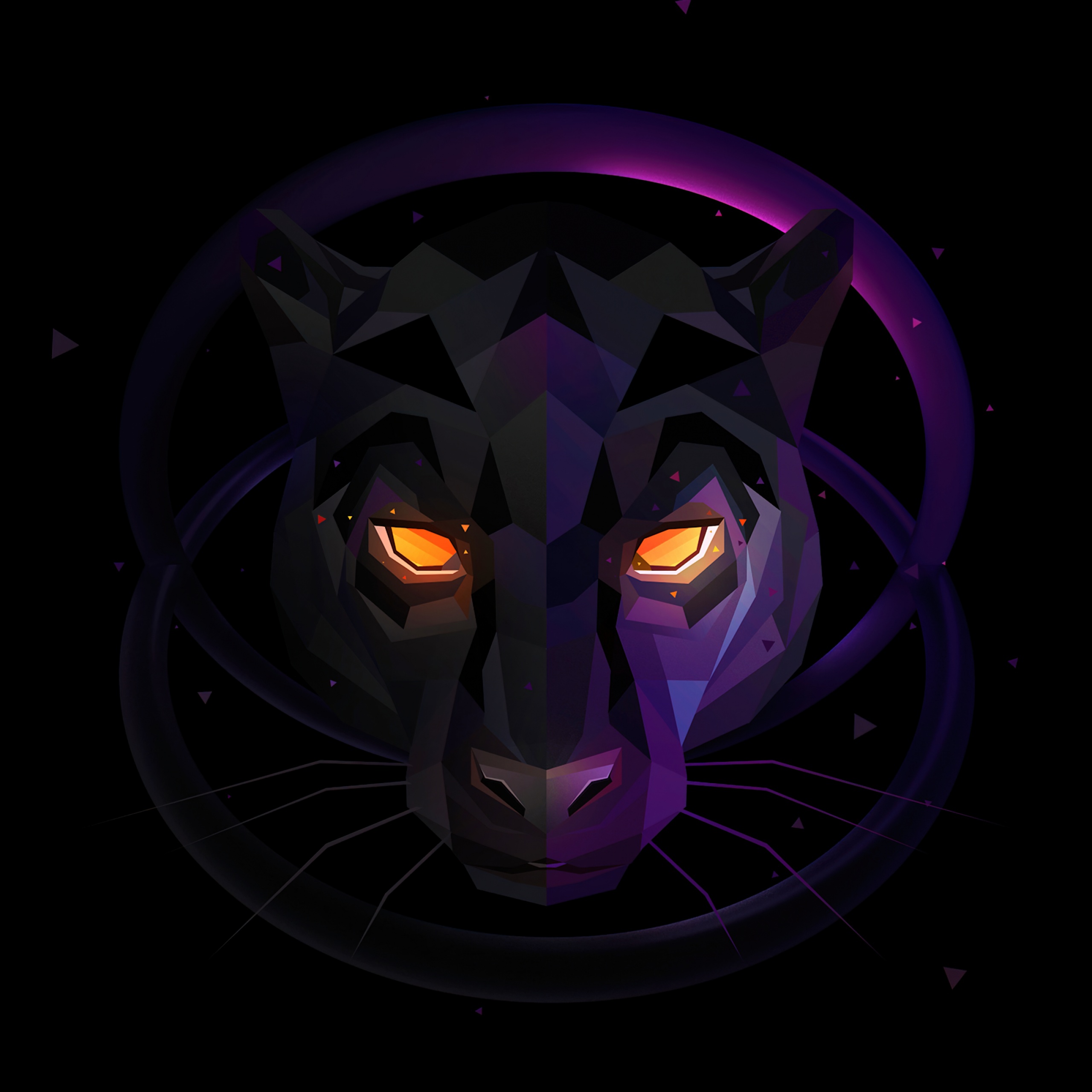 Panther Wallpaper 4K, Scary, Glowing eyes, Graphics CGI