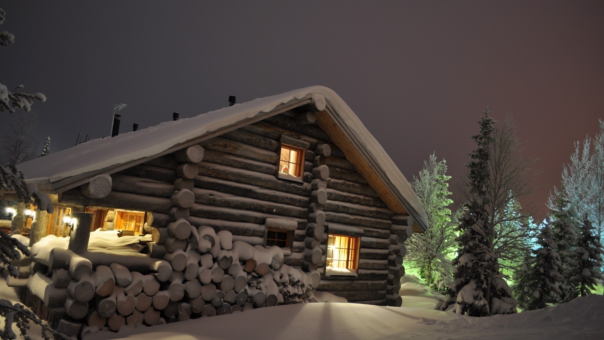 Cozy House Outside Wallpaper
