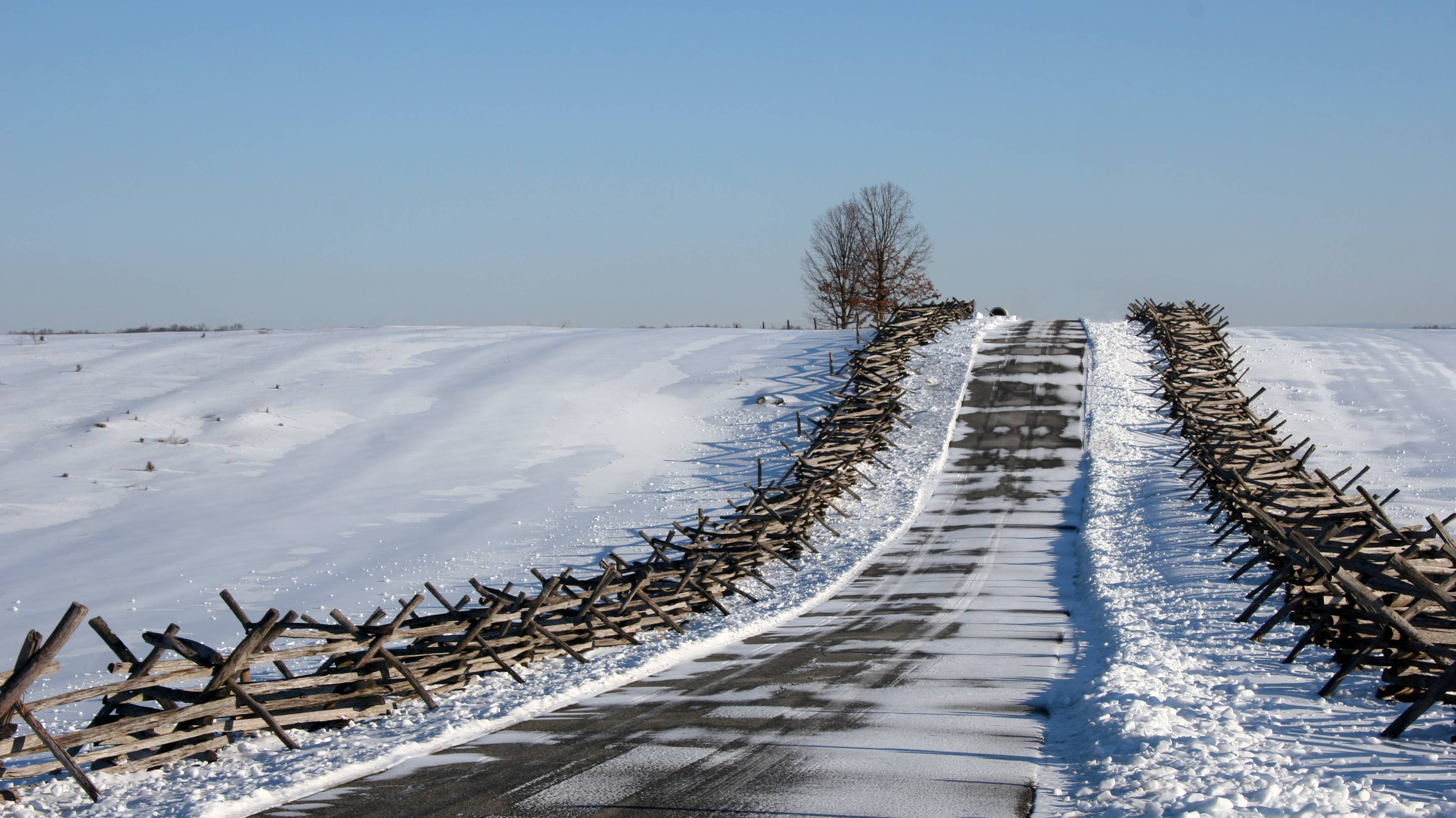Winter Snow Road HD wallpaper