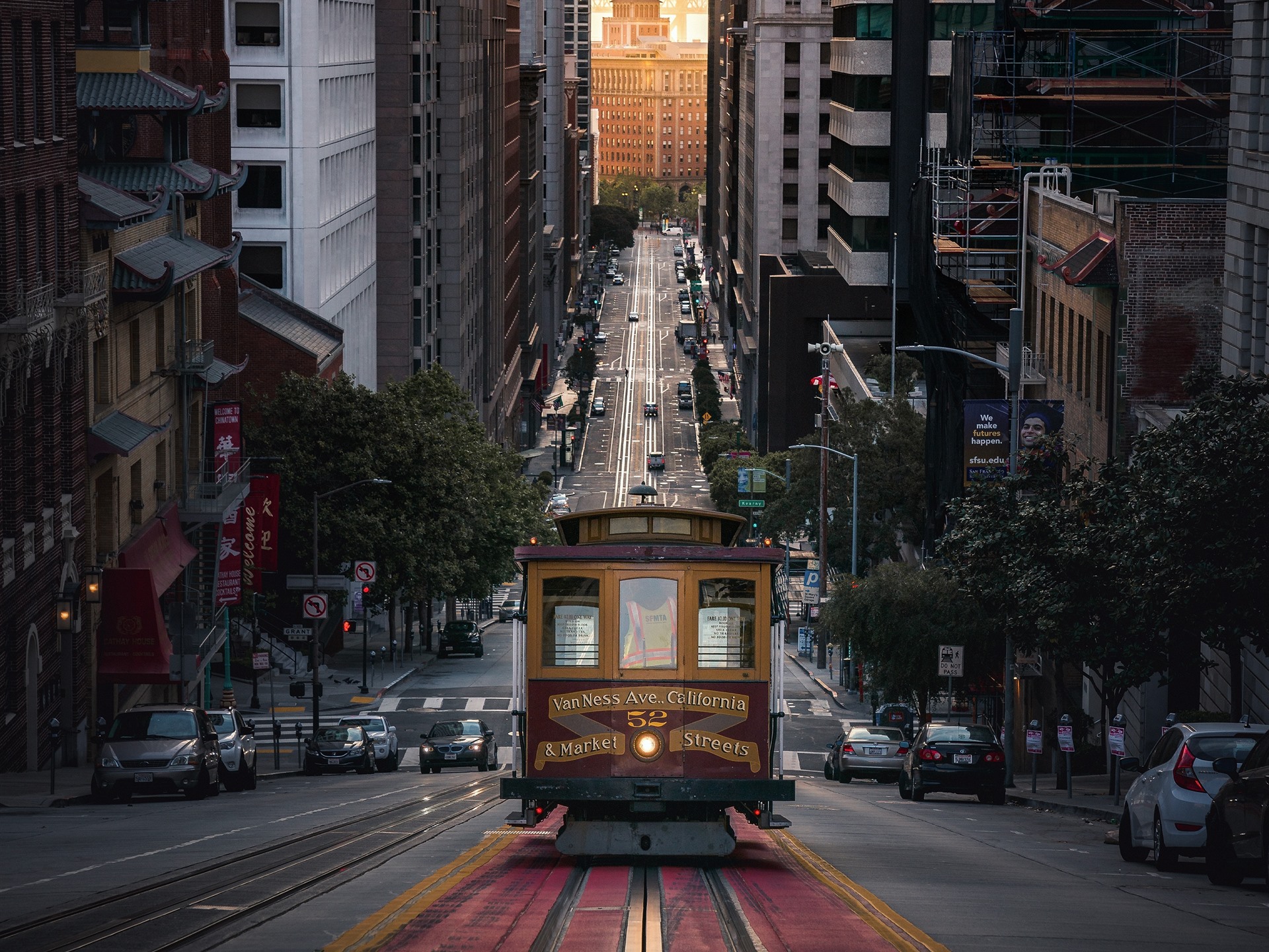 Wallpaper San Francisco, city, street, tram, USA 2880x1800 HD Picture, Image