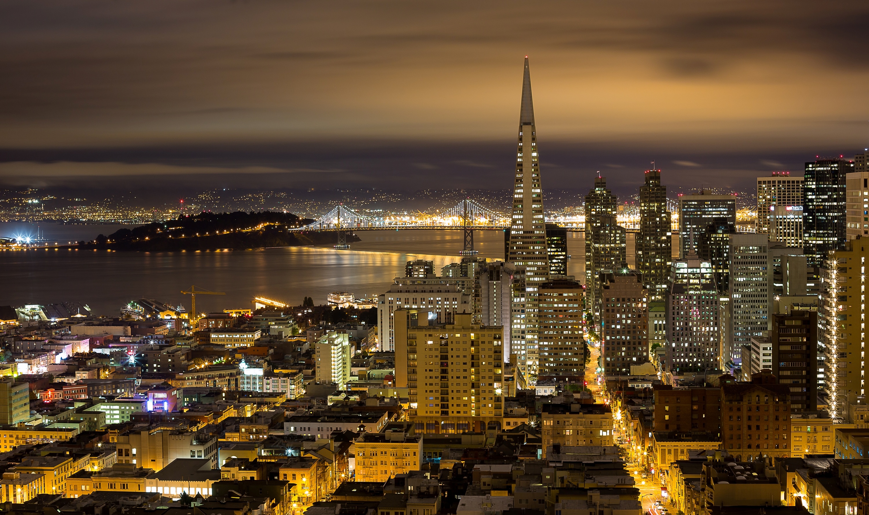 San Francisco USA night lights streets skyscrapers wallpaperx1779