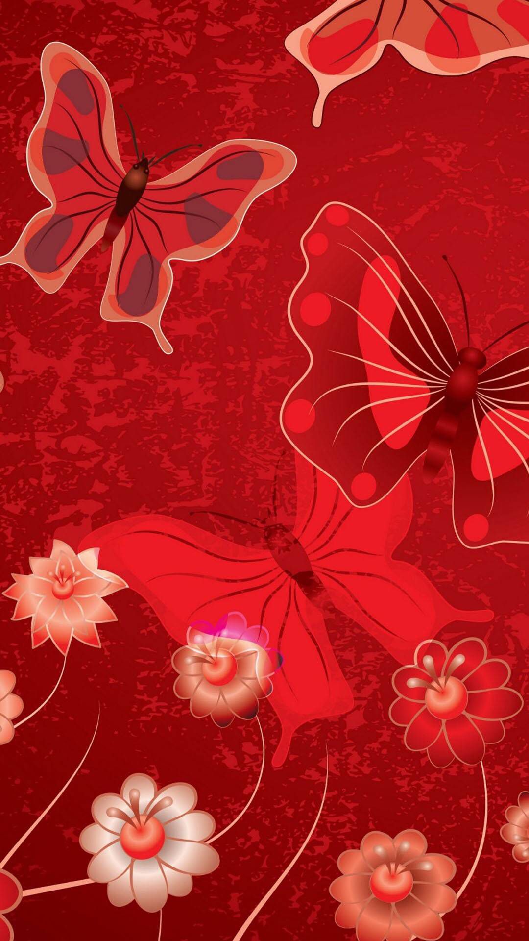 Red Butterfly iPhone Wallpapers Wallpaper Cave
