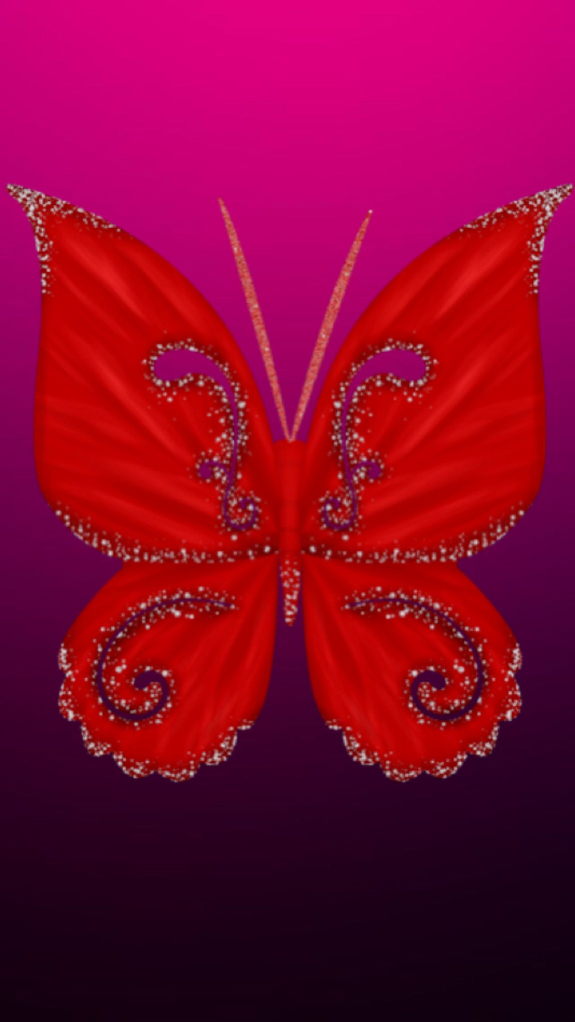 Red Butterfly 3D Wallpaper