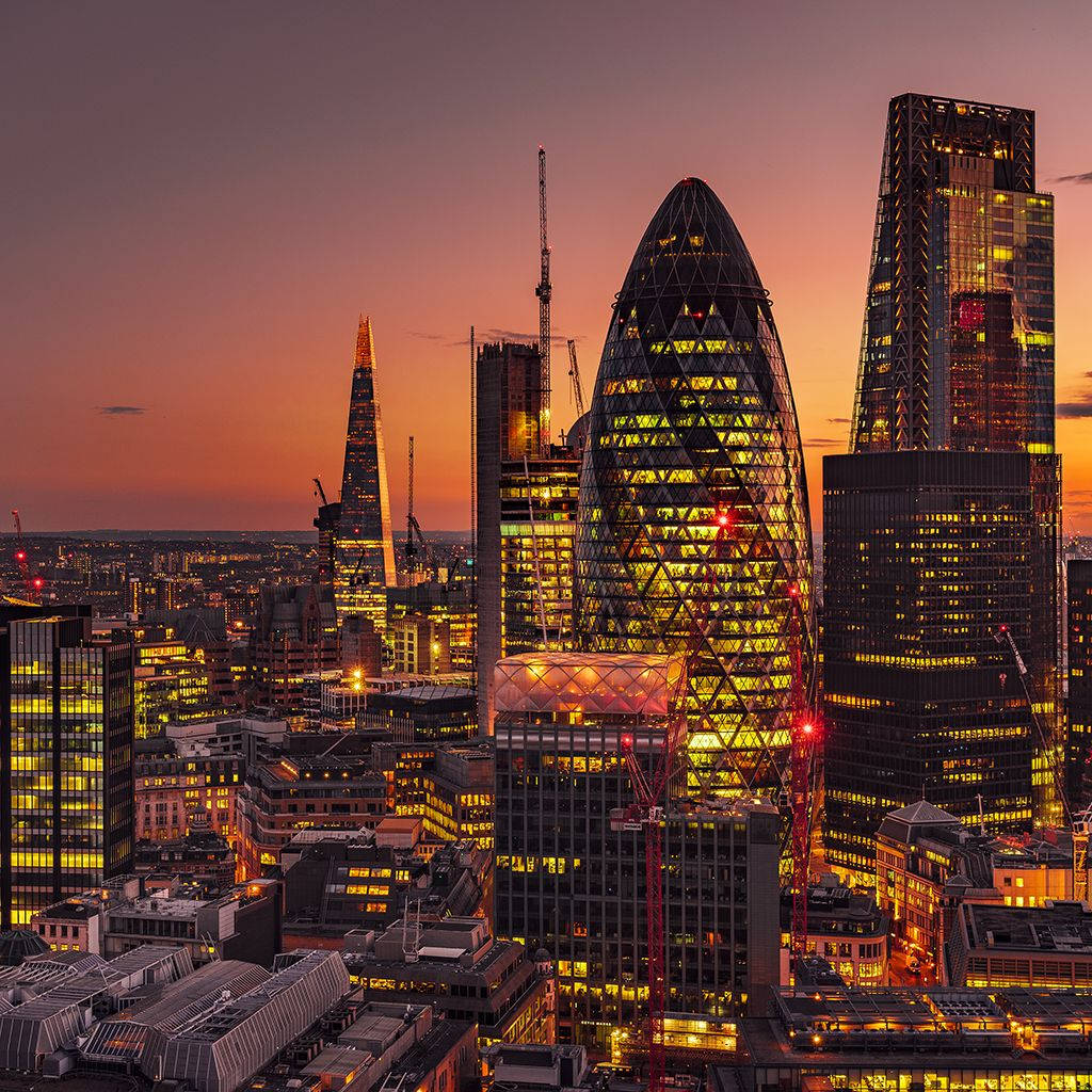 Download London Sunset In Gherkin Wallpaper