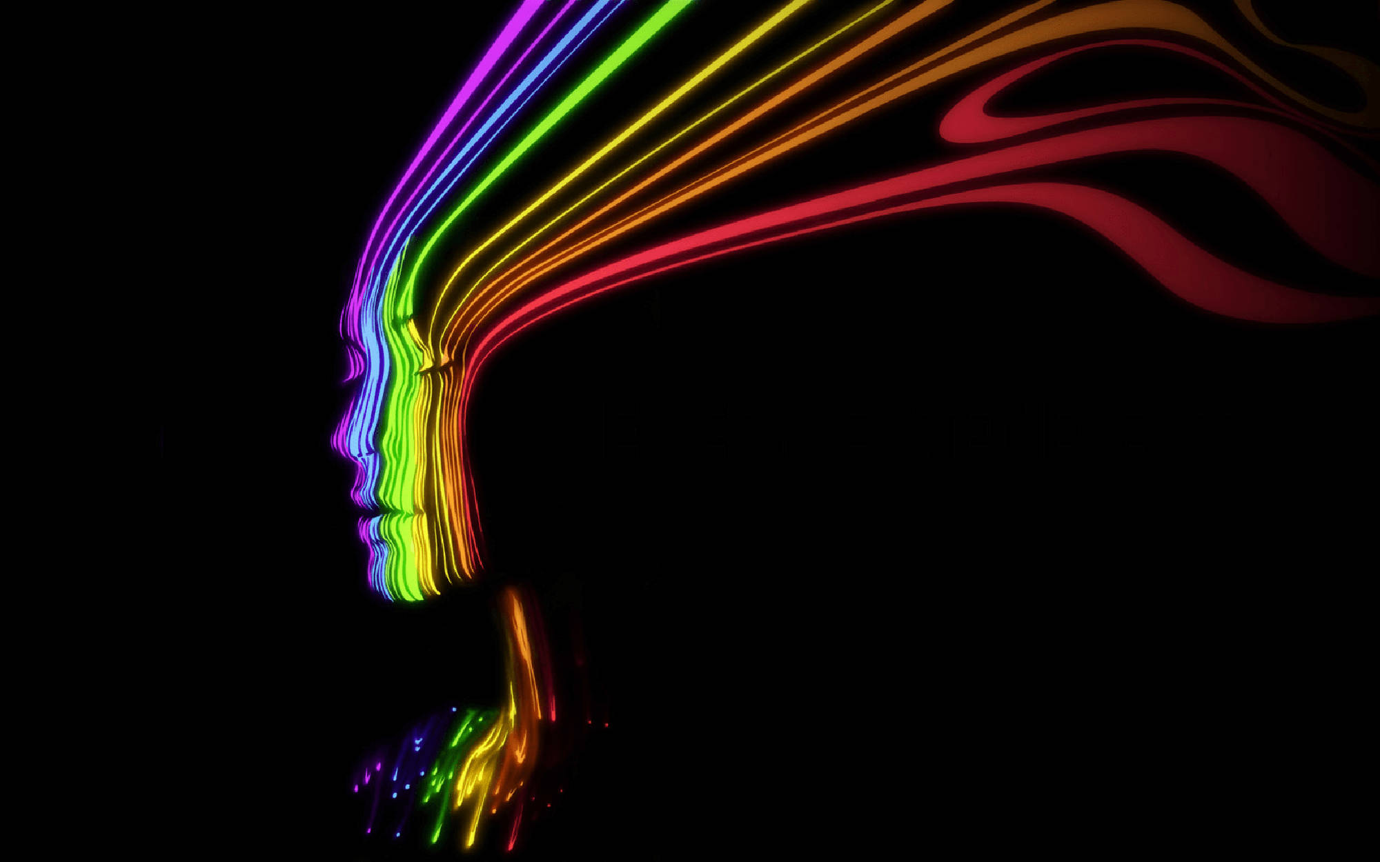 Download Trippy Dark Aesthetic Woman Face Wallpaper