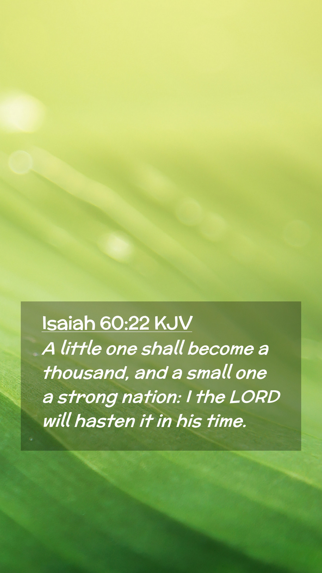 Isaiah 60:22 KJV Mobile Phone Wallpaper little one shall become a thousand, and a small