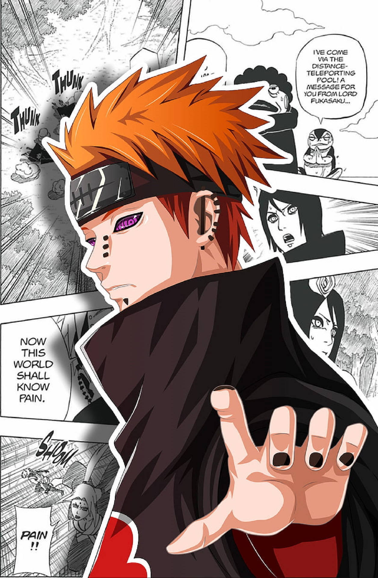 Download Pain Of Akatsuki Manga Panel Wallpaper