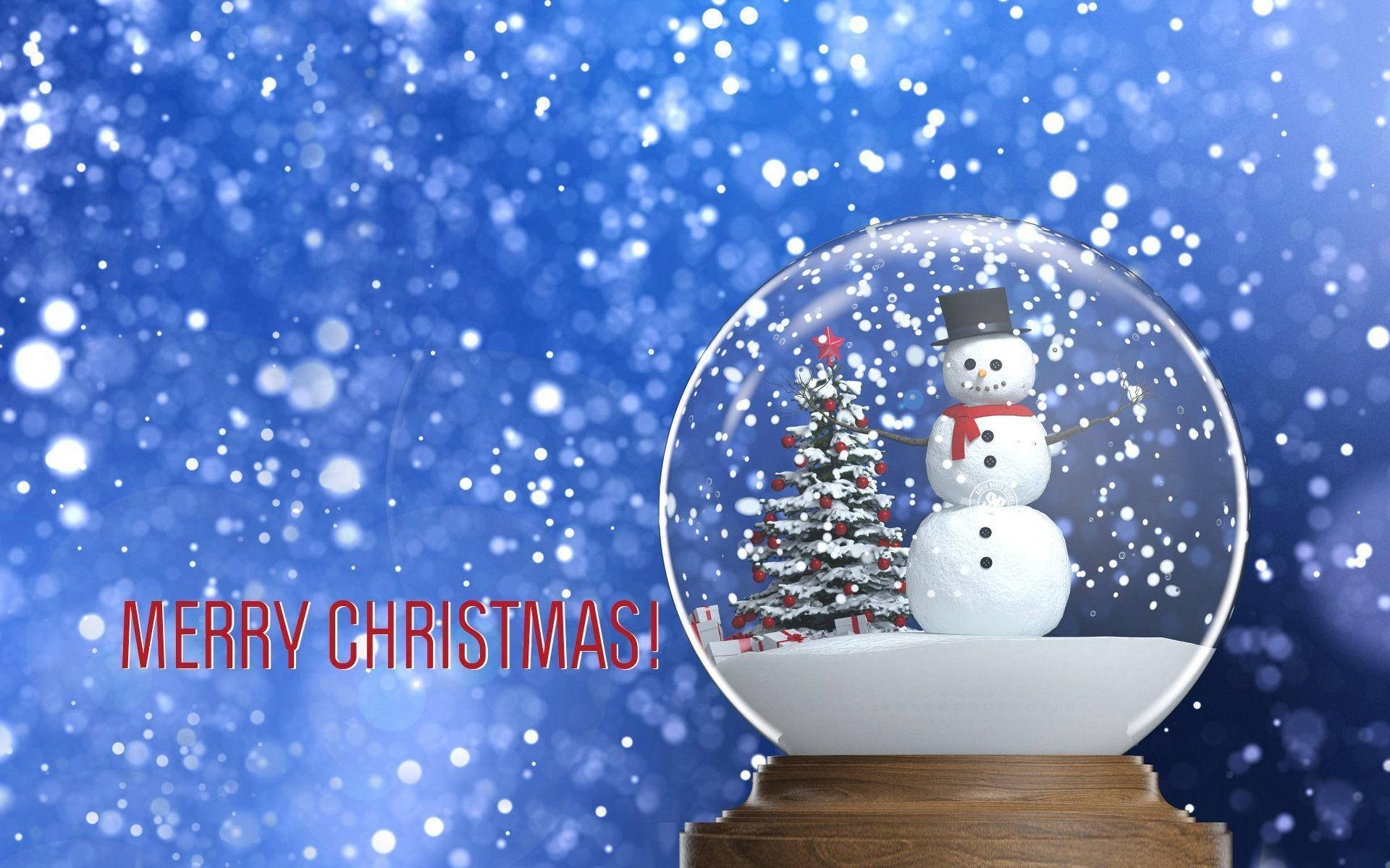 Download Merry Christmas Snow Globe Wallpaper