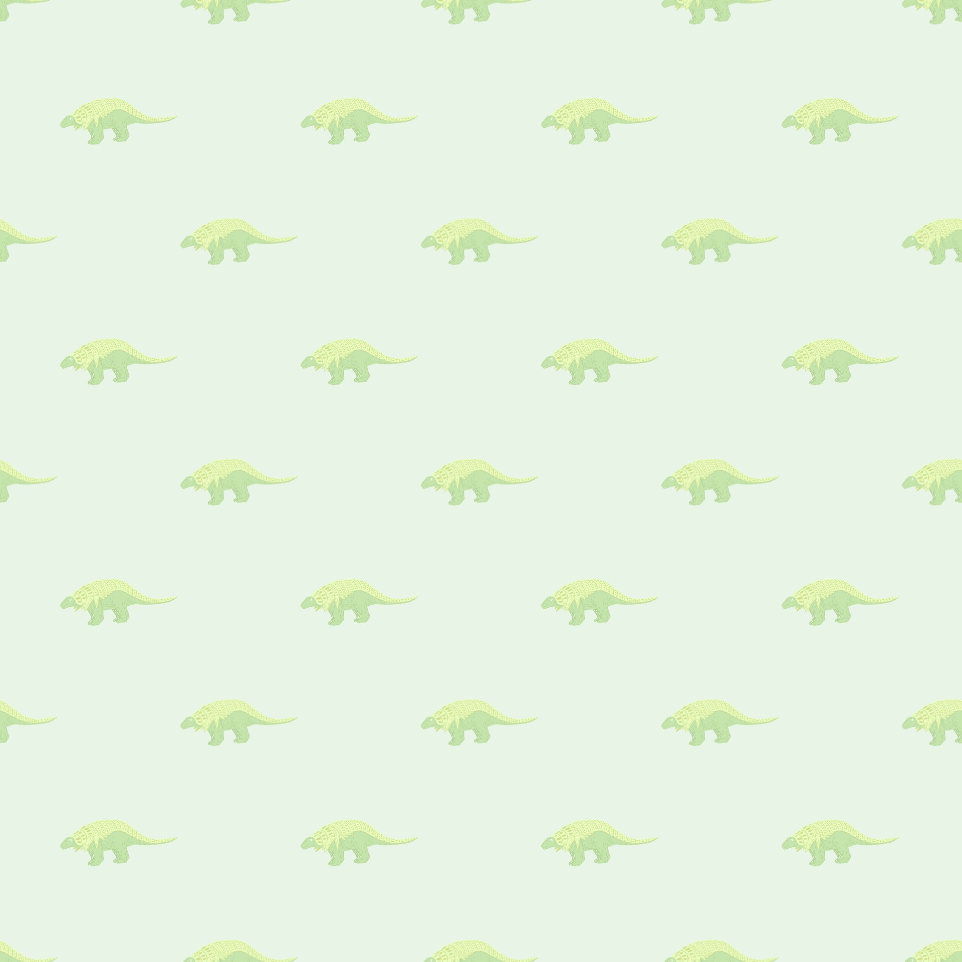 Wildlife animal seamless pattern with pastel green little dinosaurs shapes. Light backround. Jungle ancient print