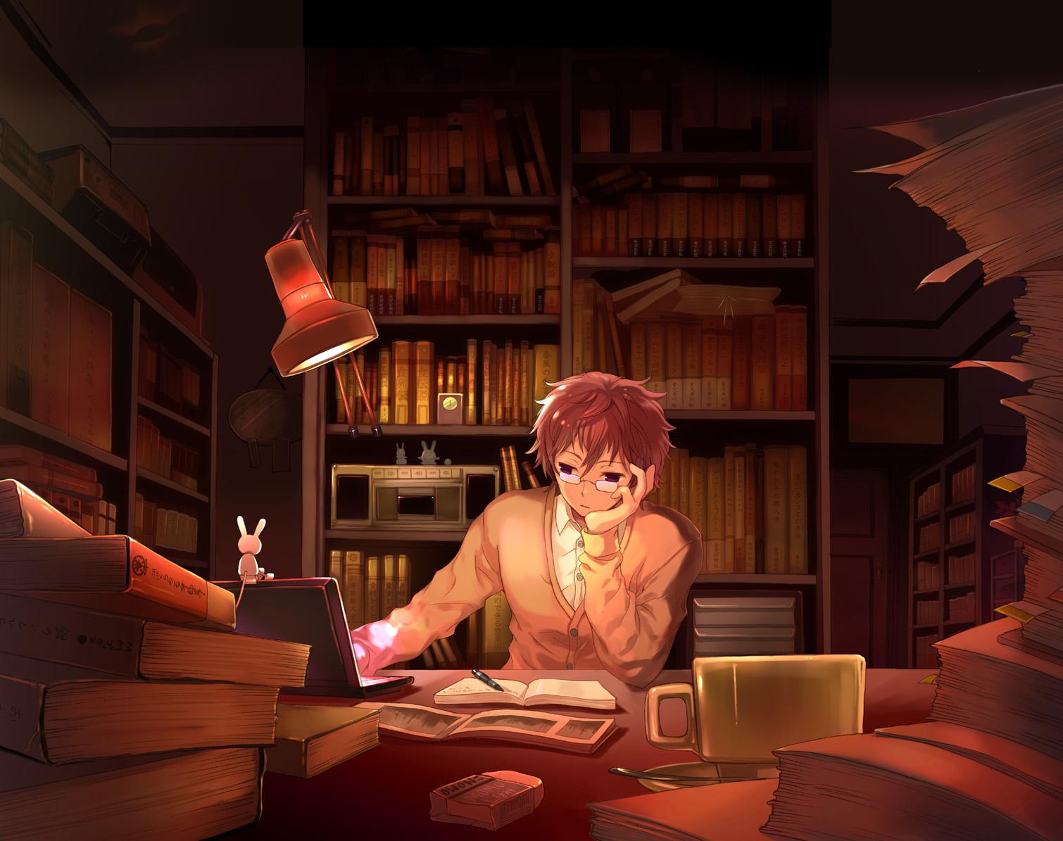 Anime Boy Studying Wallpapers - Wallpaper Cave