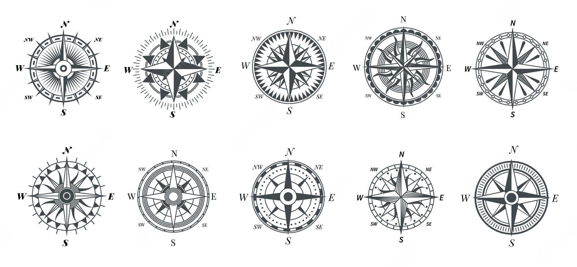 Compass rose Image. Free Vectors, & PSD