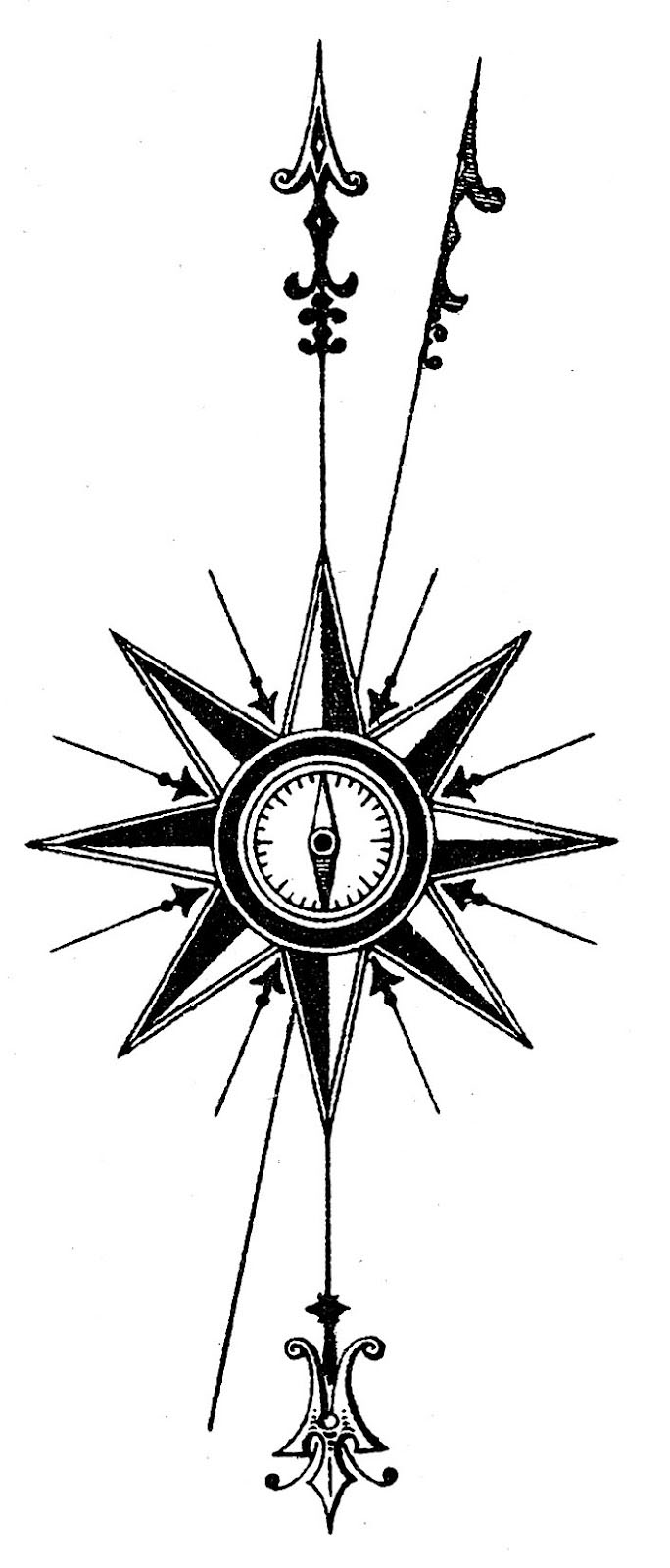 Vintage Compass Rose Image! Graphics Fairy