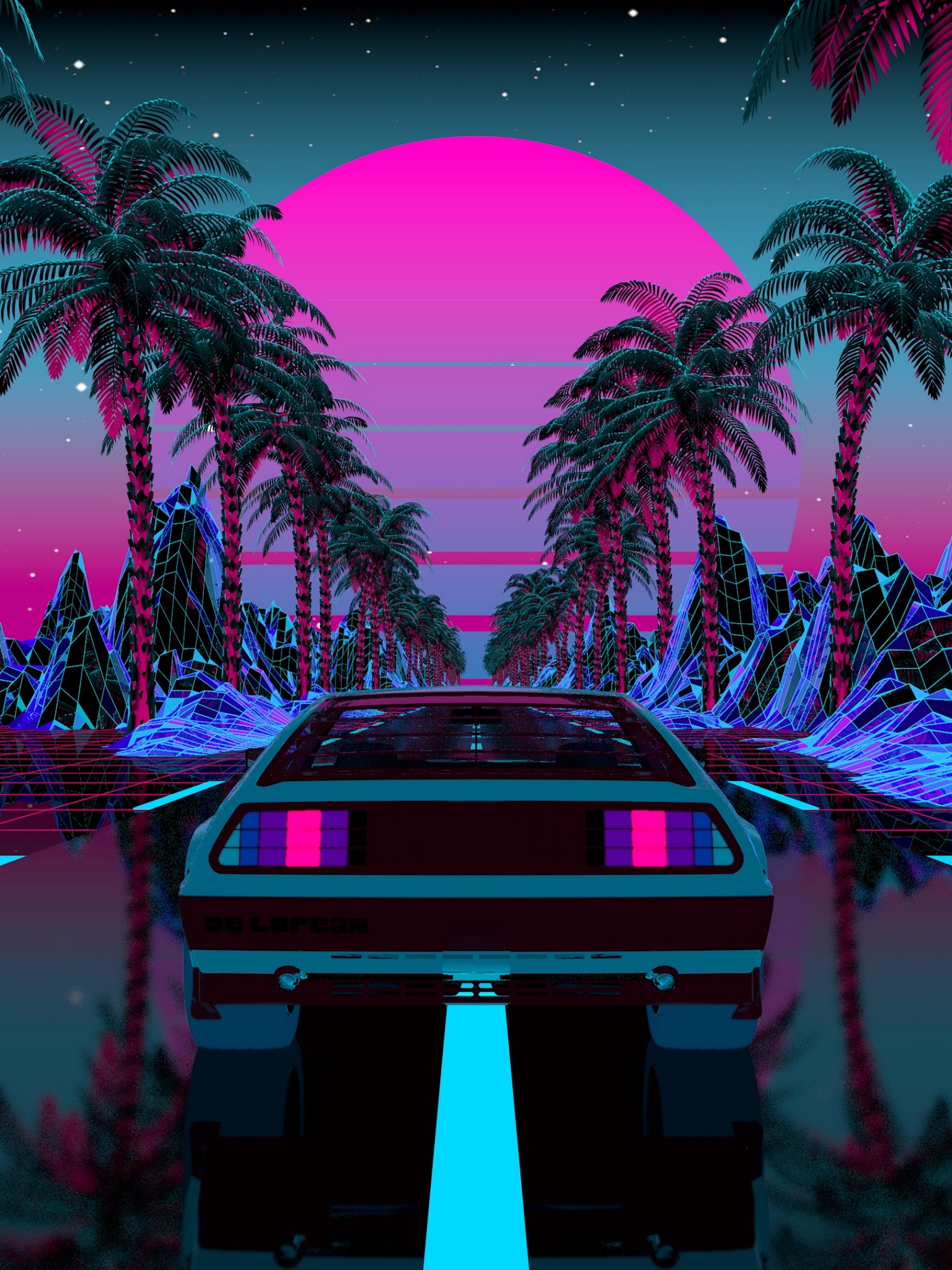 IPAD WALLPAPER SYNTHWAVE RETRO