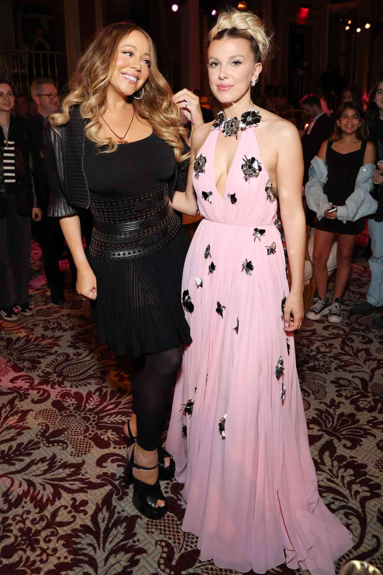 Mariah Carey Supports Millie Bobby Brown at 'Enola Holmes 2' Premiere