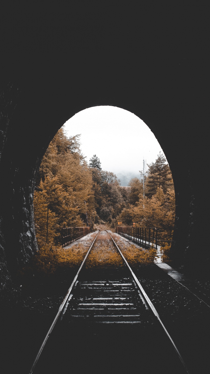 Tunnel Railway Autumn Wallpaper- [720x1280]