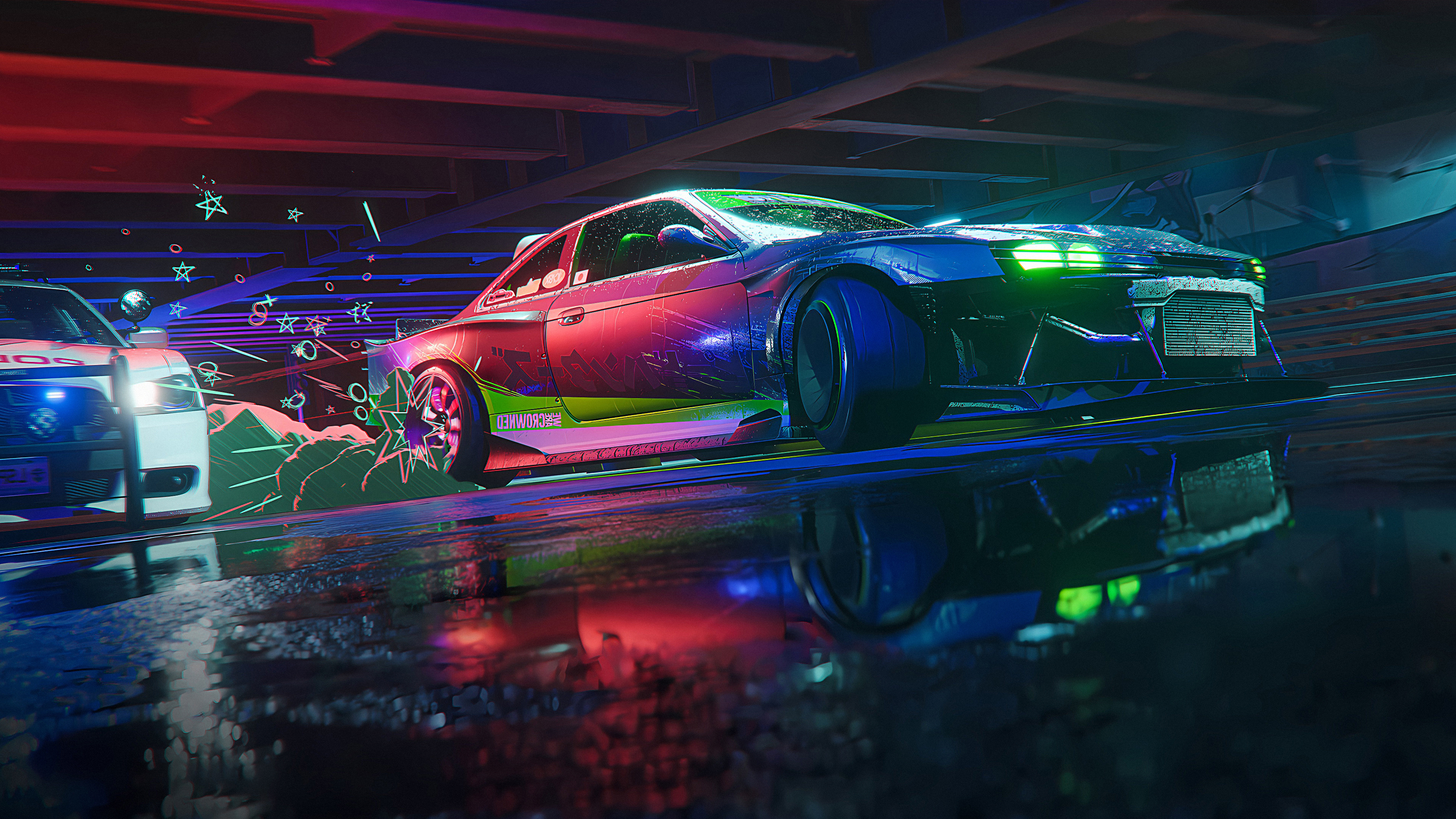 Need For Speed Unbound 4K Need For Speed EA Games Criterion Games Car Japanese Reflection Wallpaper:3840x2160