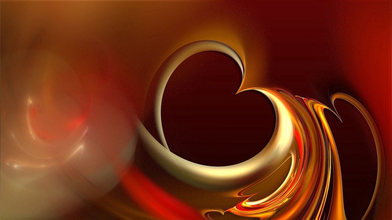 Wallpaper heart, brown, orange, love, light hd, picture, image