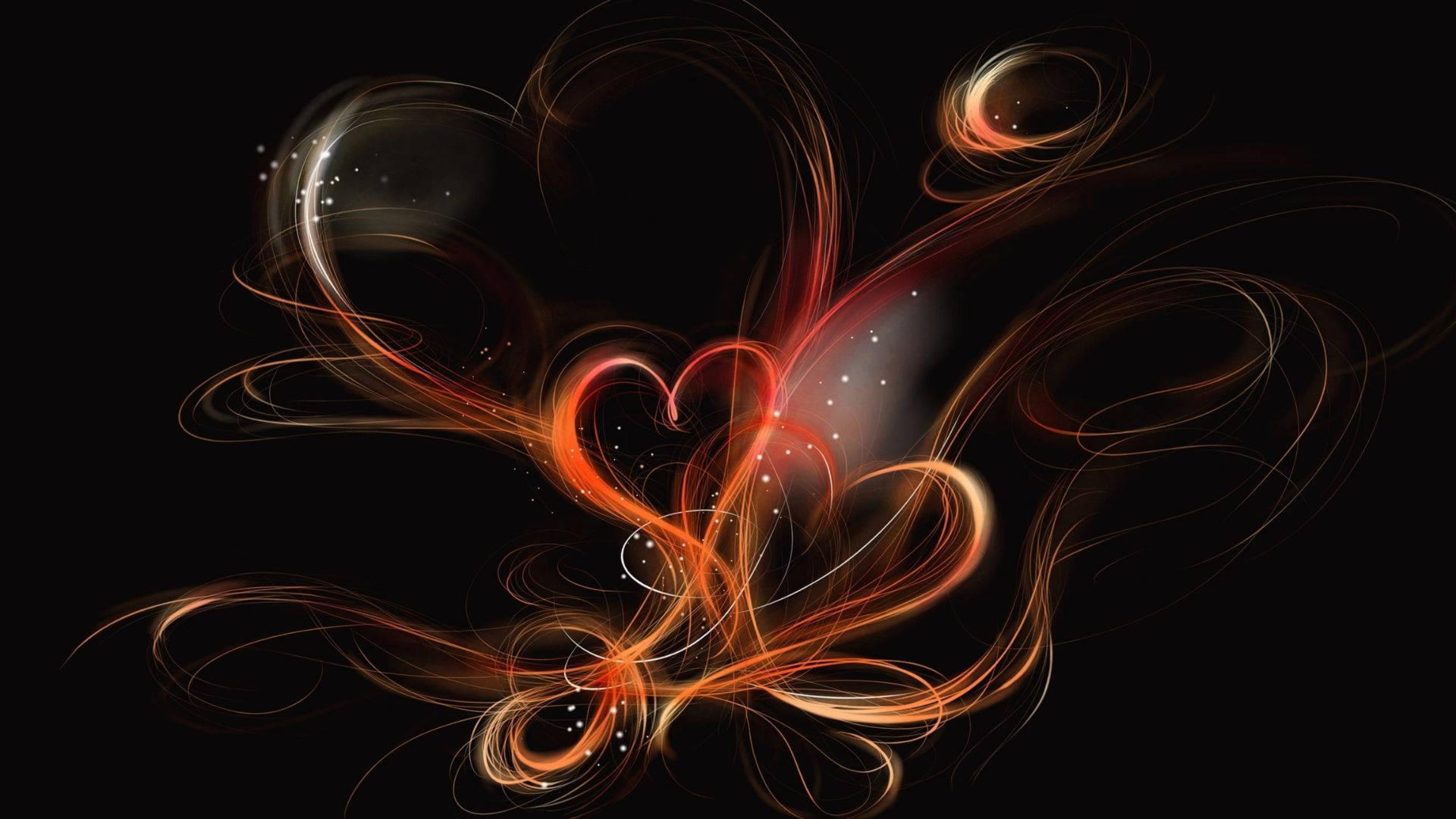 Download Black Heart With Orange Flares Wallpaper