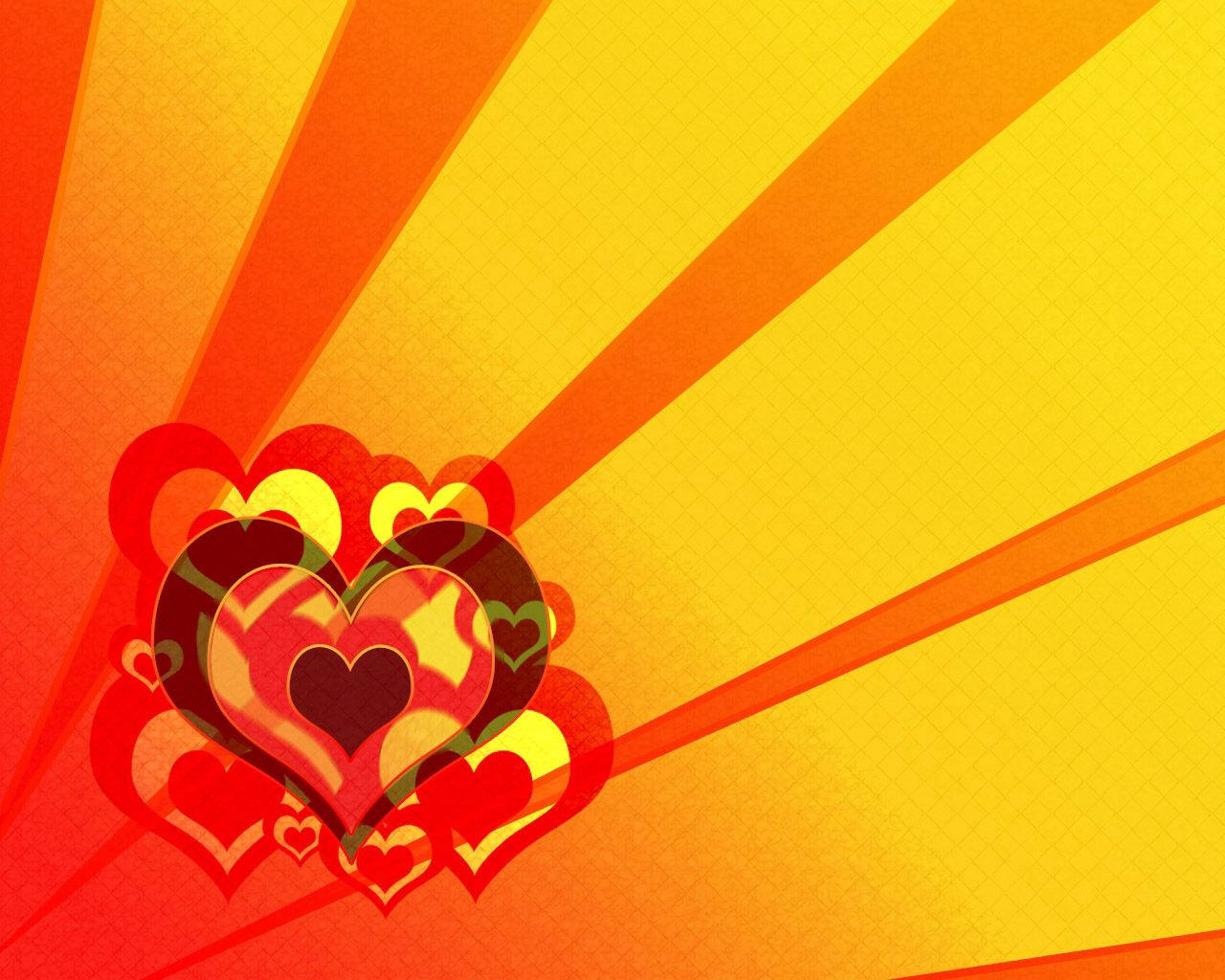 Download Bunch Of Hearts And Orange Lines Wallpaper